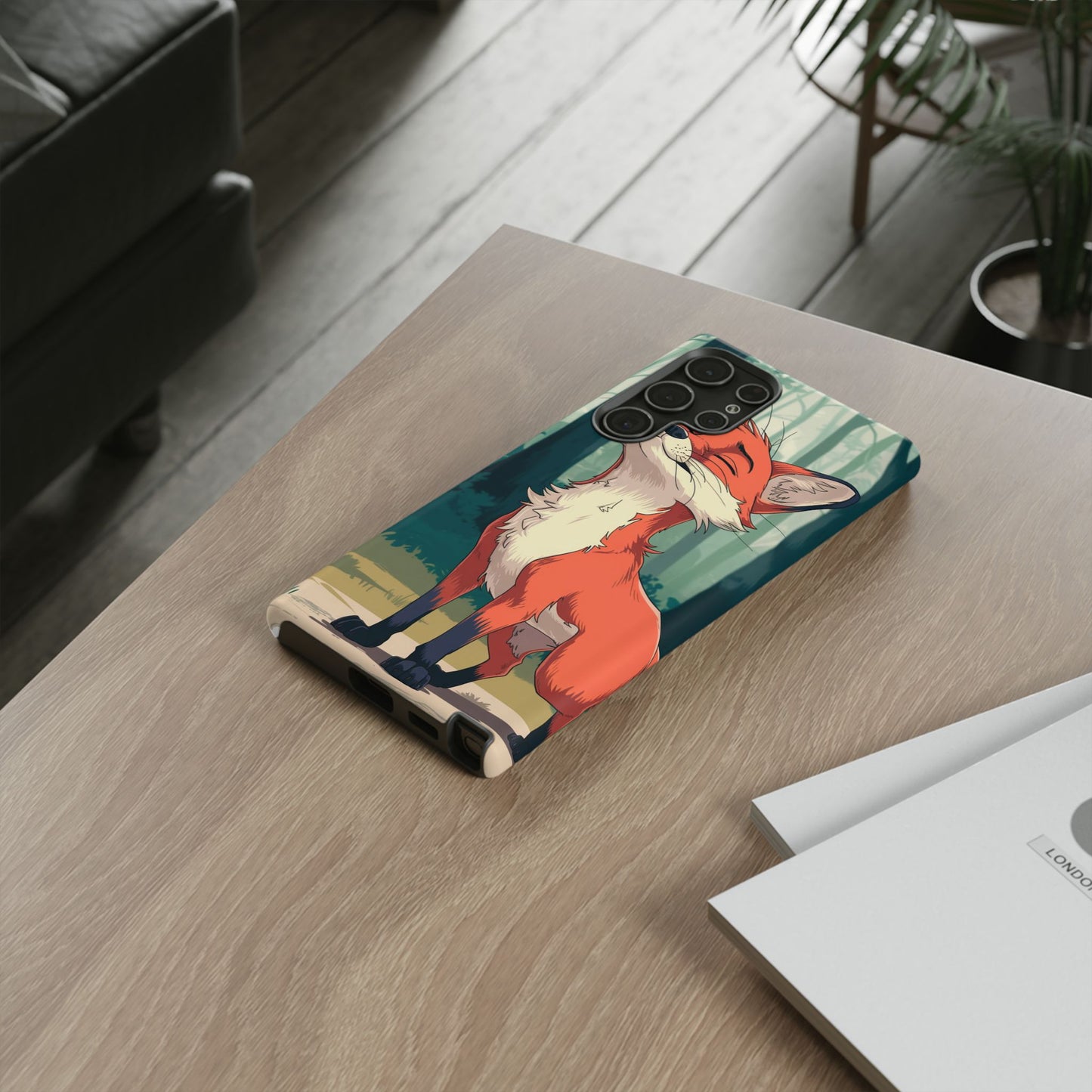 Fox Anime Tough Case – Premium Protection & Stunning Design for iPhone & Samsung, artistic anime fox print design case