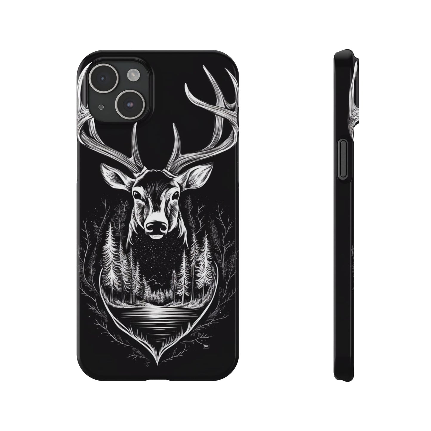 Stylish Slim iPhone Case – AI-Generated Swamp Deer Design, wildlife-themed phone cases for iPhone, wildlife enthusiast phone cases for iPhone