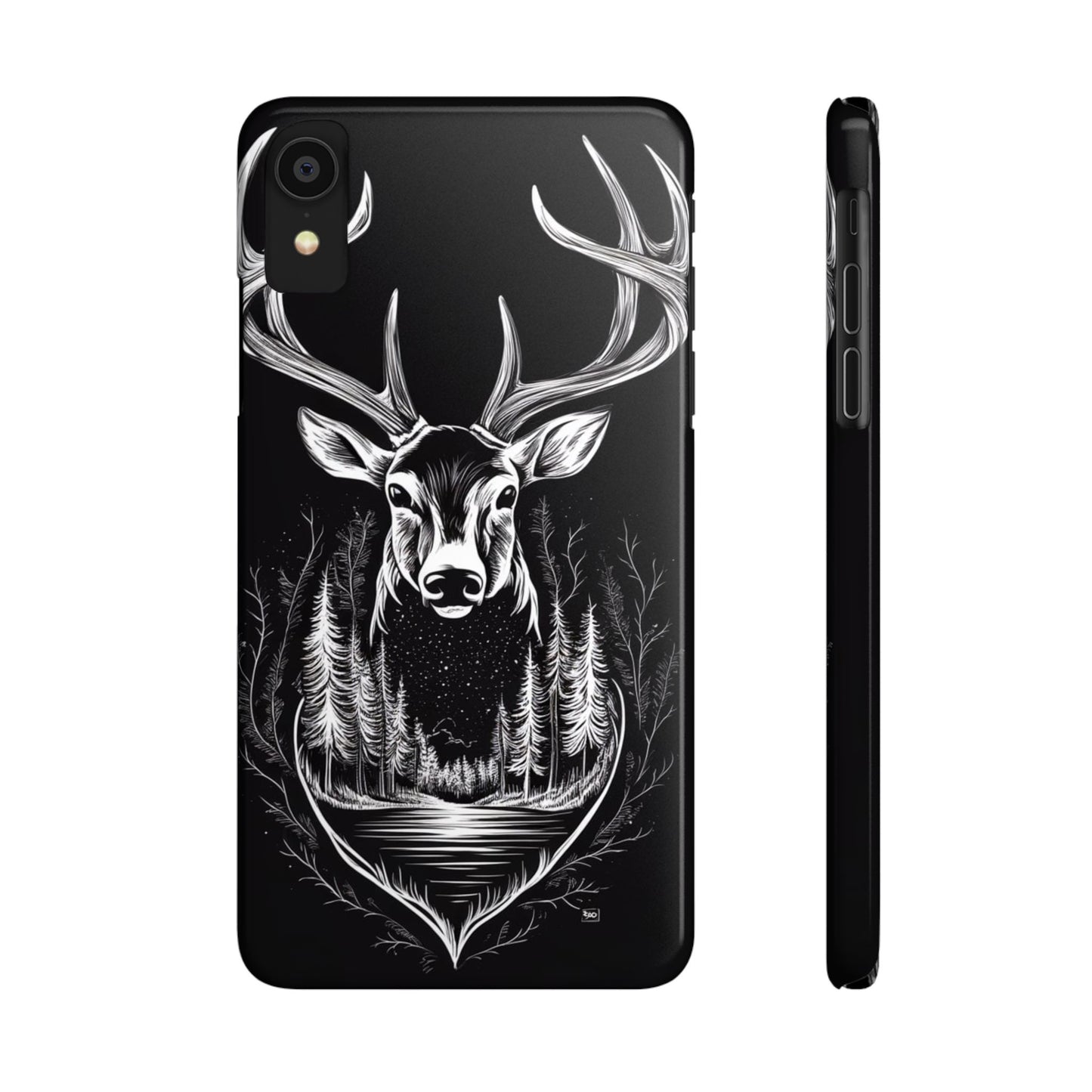 Stylish Slim iPhone Case – AI-Generated Swamp Deer Design, wildlife-themed phone cases for iPhone, wildlife enthusiast phone cases for iPhone