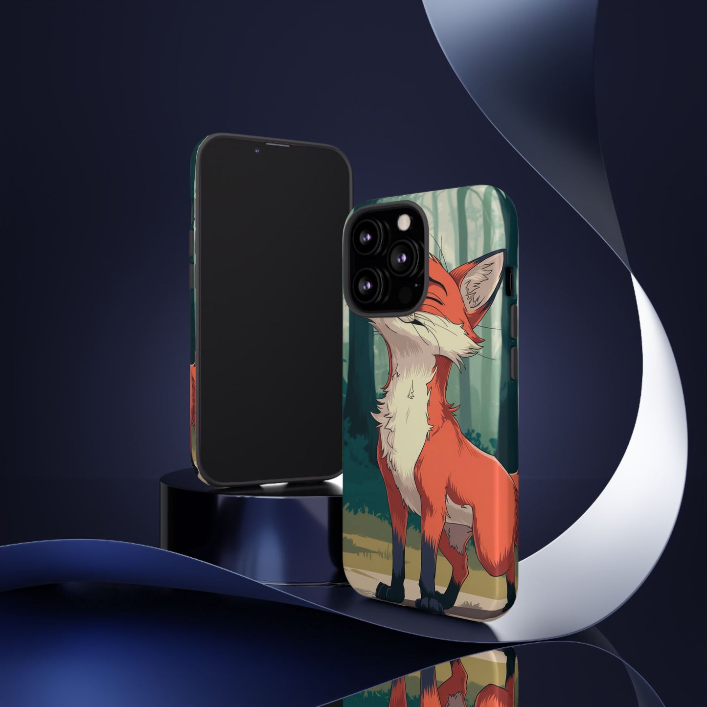 Fox Anime Tough Case – Premium Protection & Stunning Design for iPhone & Samsung, artistic anime fox print design case