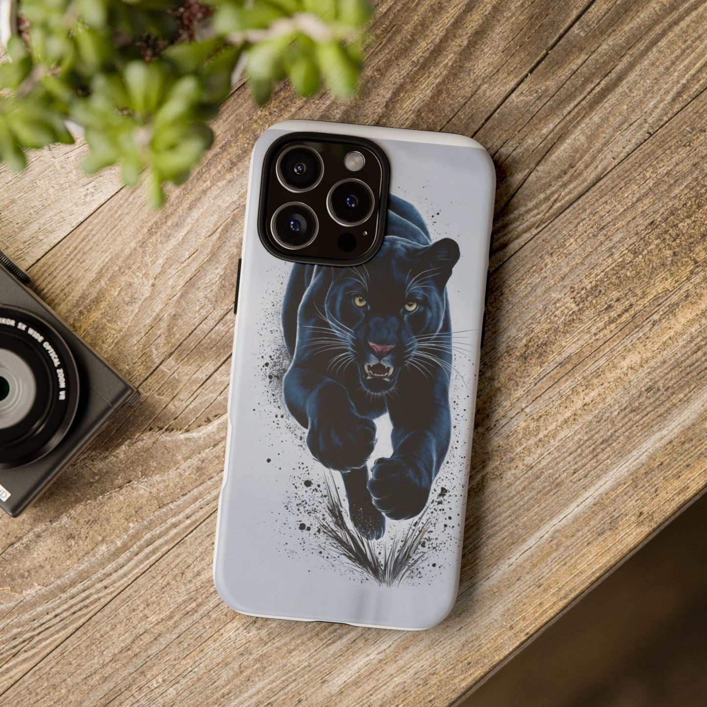 Tough Case for iPhone® – AI Black Panther Design: Bold Protection with Fierce Style, AI Black Panther Design