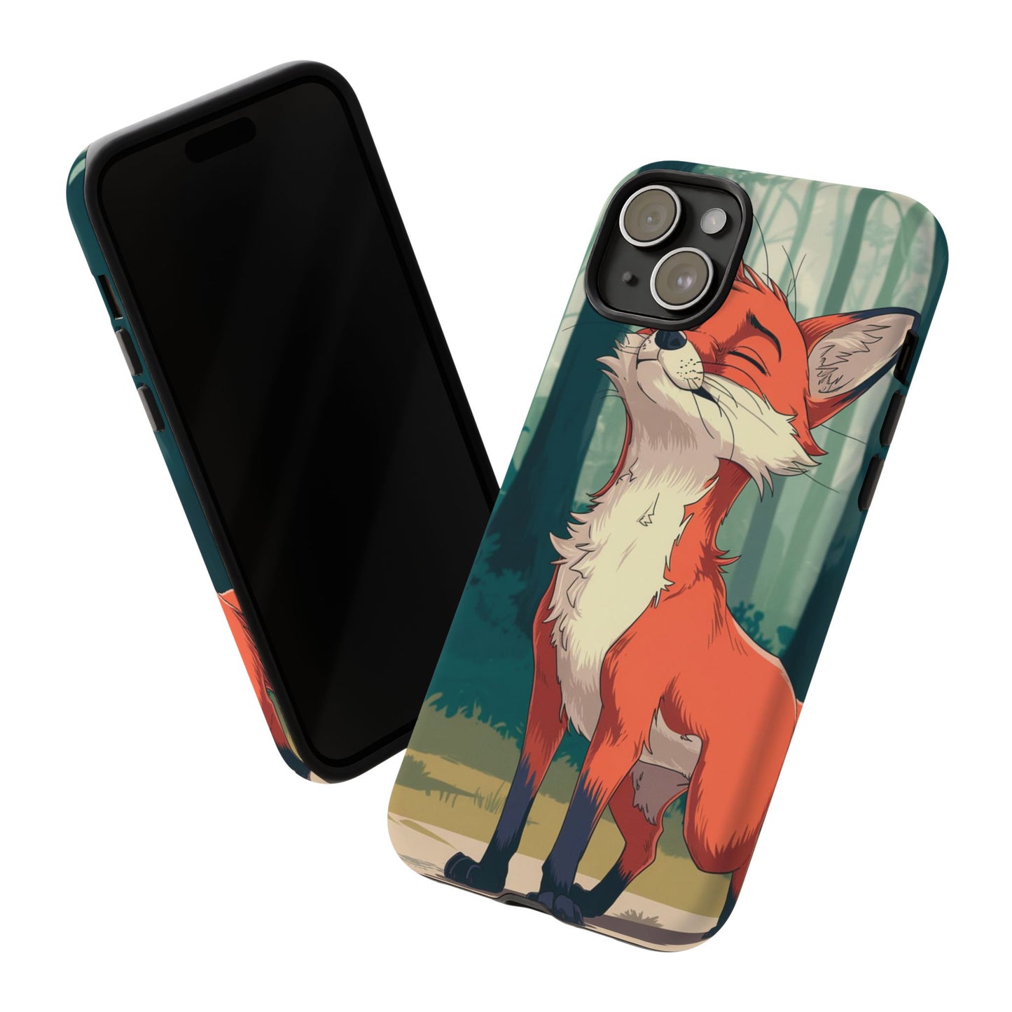 Fox Anime Tough Case – Premium Protection & Stunning Design for iPhone & Samsung, artistic anime fox print design case