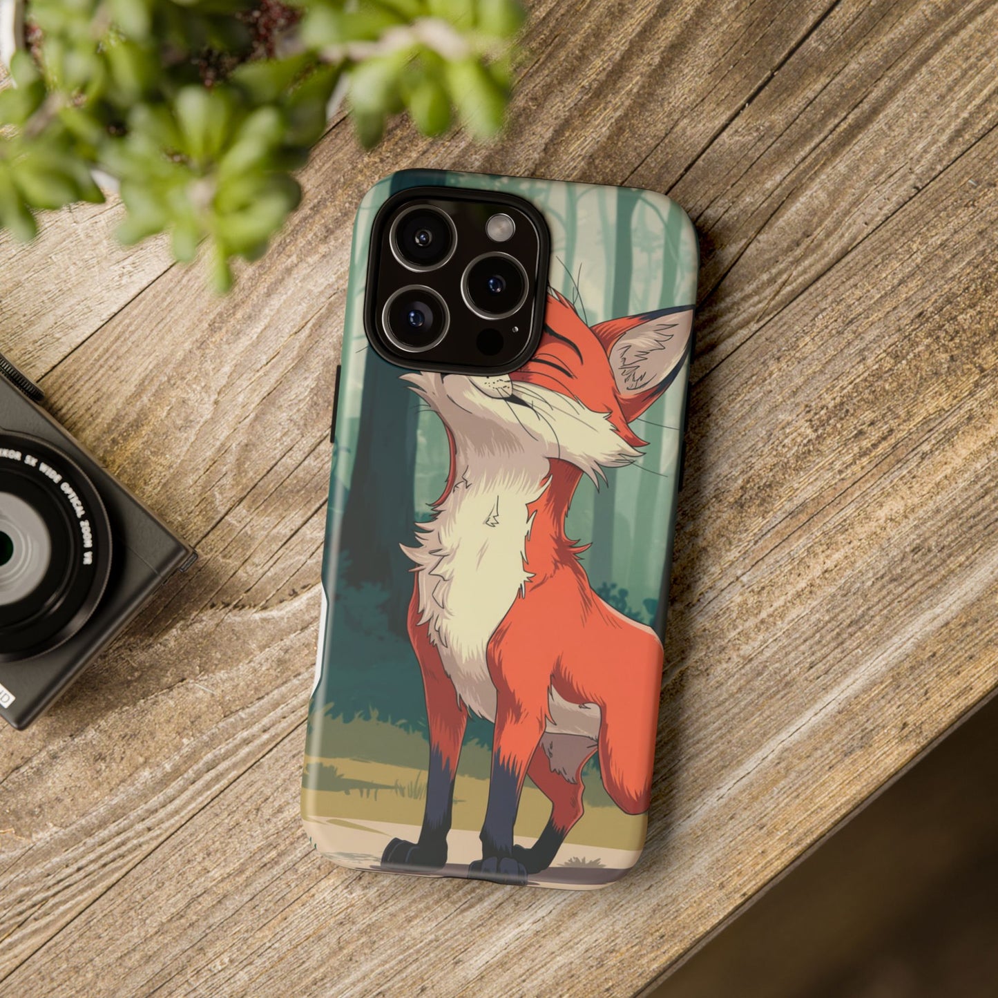 Fox Anime Tough Case – Premium Protection & Stunning Design for iPhone & Samsung, artistic anime fox print design case