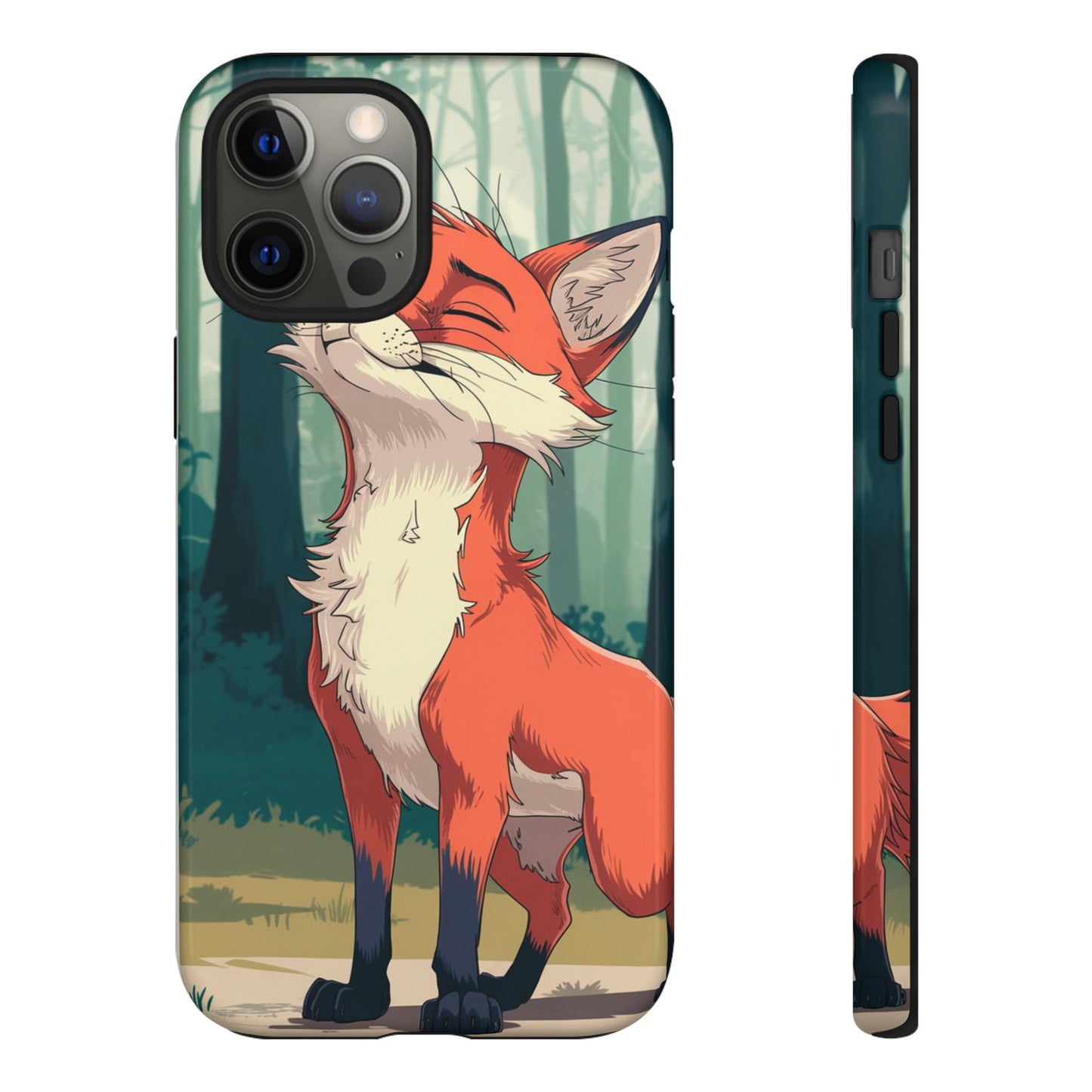 Fox Anime Tough Case – Premium Protection & Stunning Design for iPhone & Samsung, artistic anime fox print design case