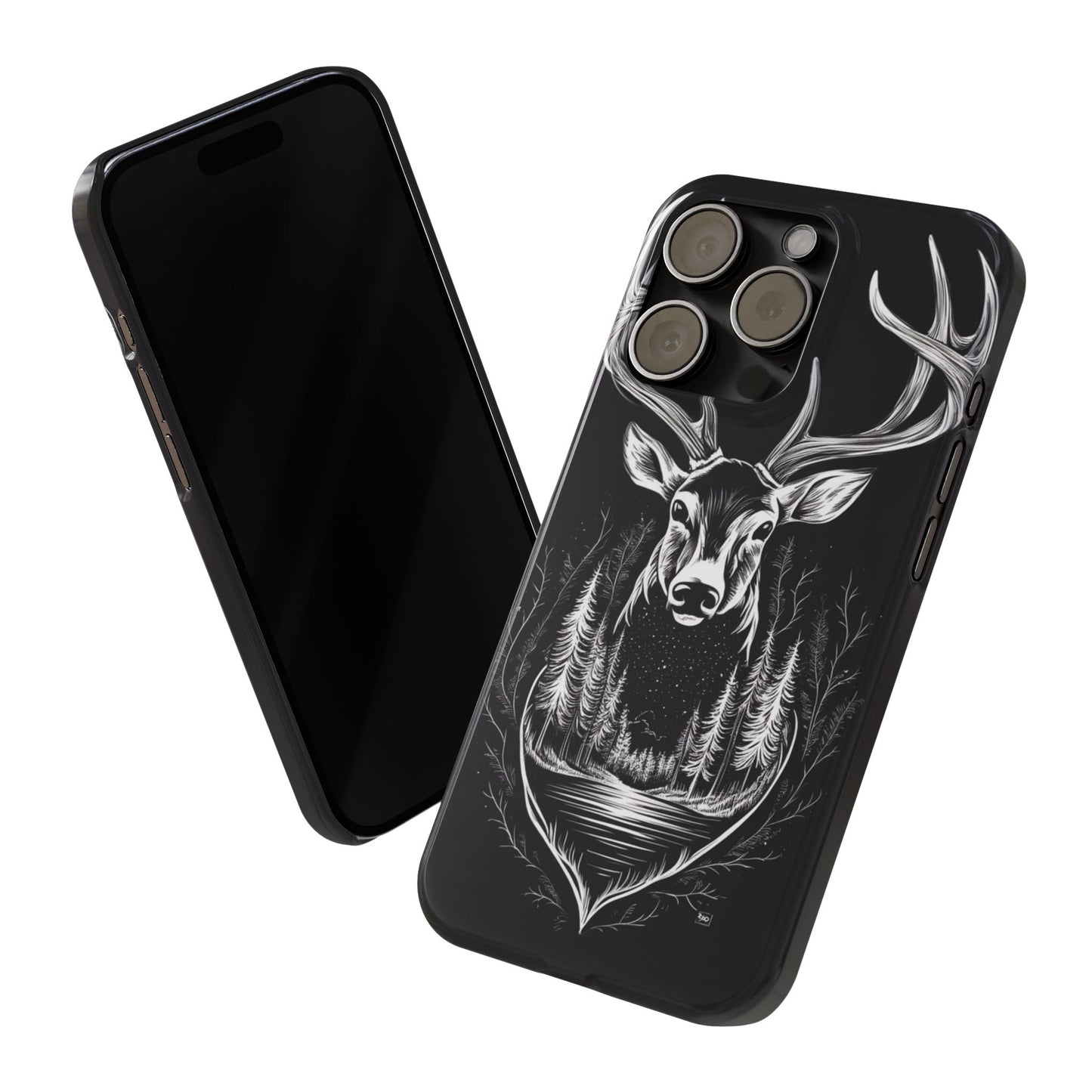 Stylish Slim iPhone Case – AI-Generated Swamp Deer Design, wildlife-themed phone cases for iPhone, wildlife enthusiast phone cases for iPhone