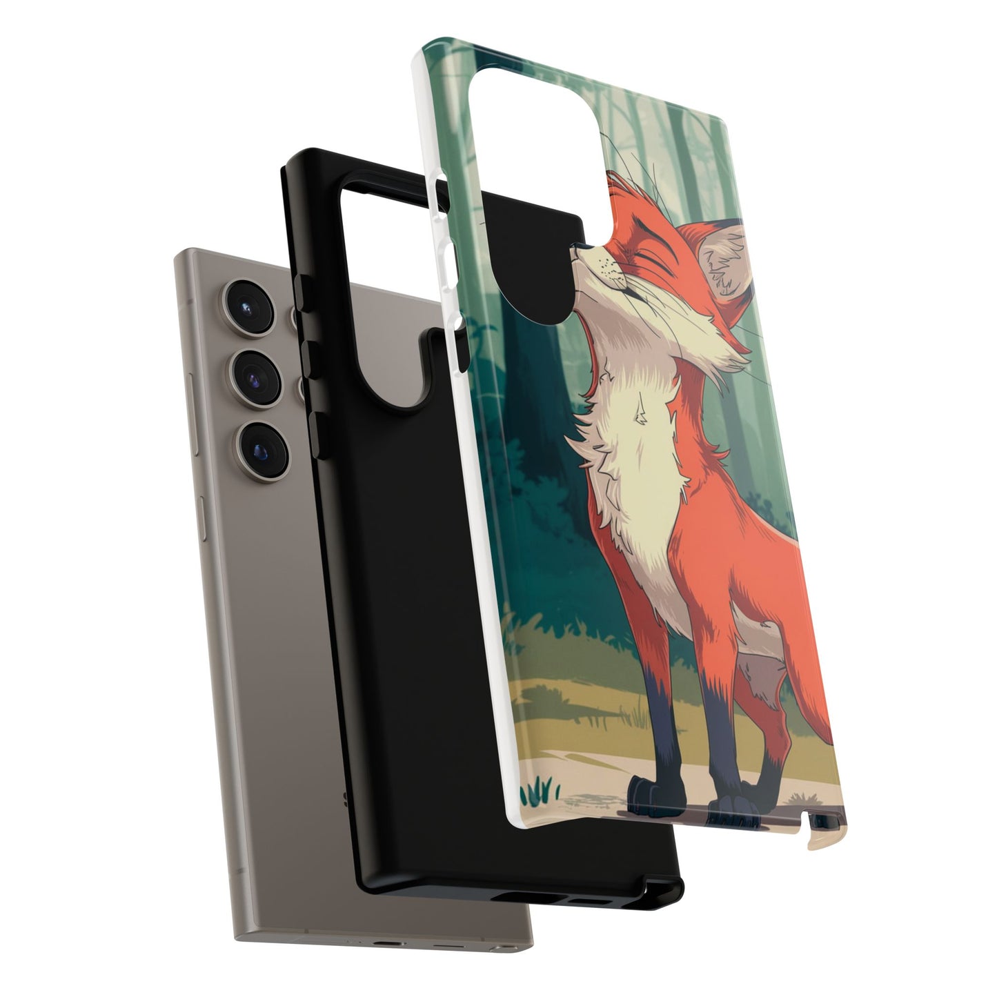 Fox Anime Tough Case – Premium Protection & Stunning Design for iPhone & Samsung, artistic anime fox print design case