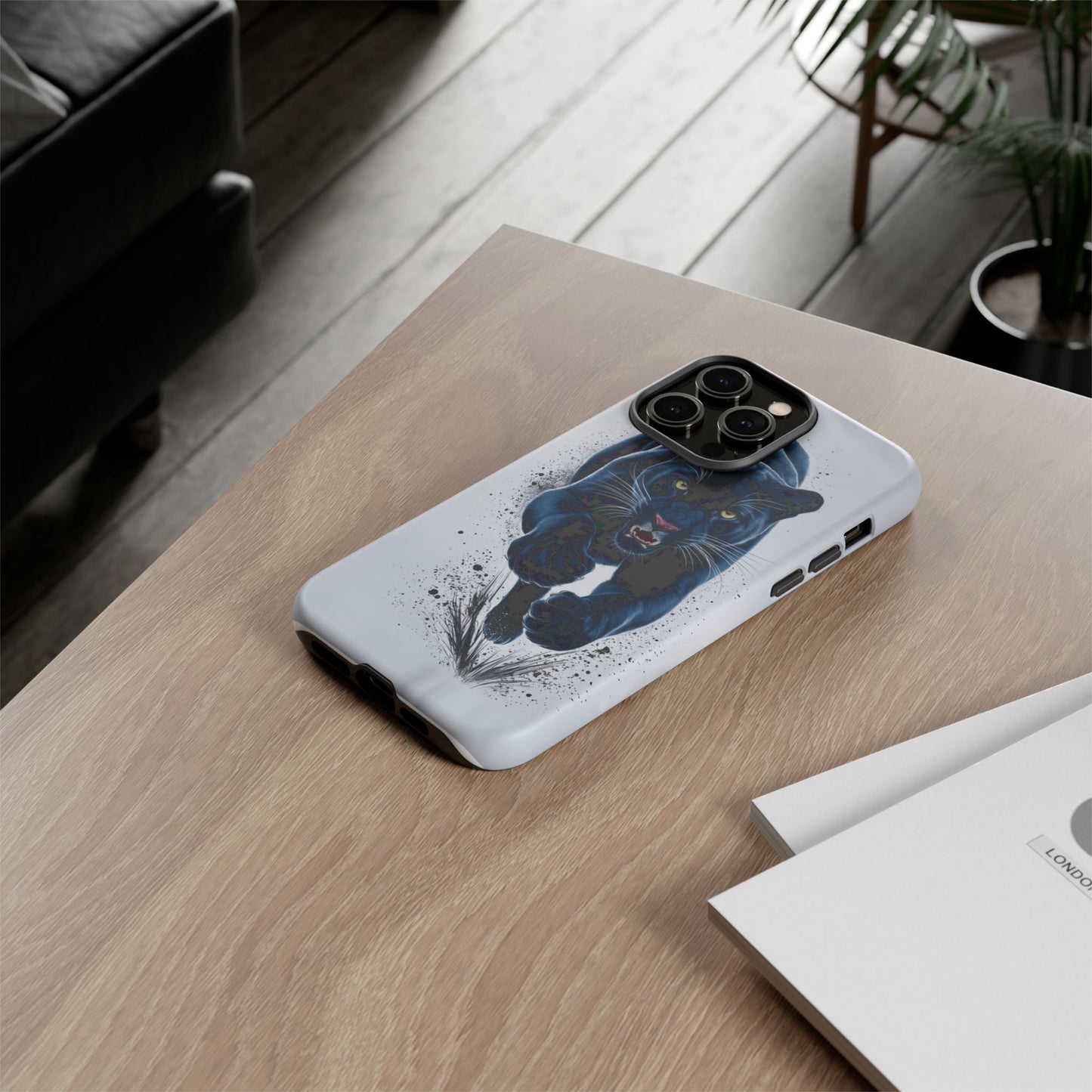 Tough Case for iPhone® – AI Black Panther Design: Bold Protection with Fierce Style, AI Black Panther Design