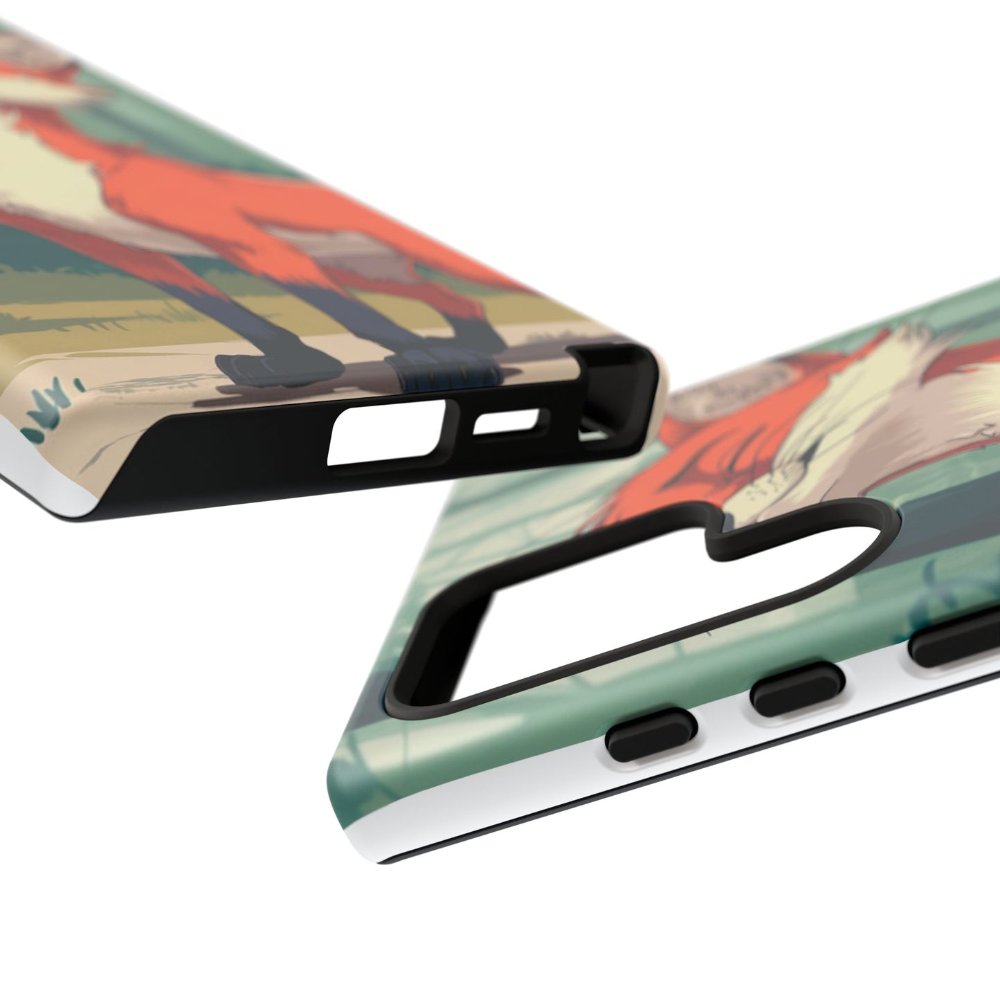 Fox Anime Tough Case – Premium Protection & Stunning Design for iPhone & Samsung, artistic anime fox print design case