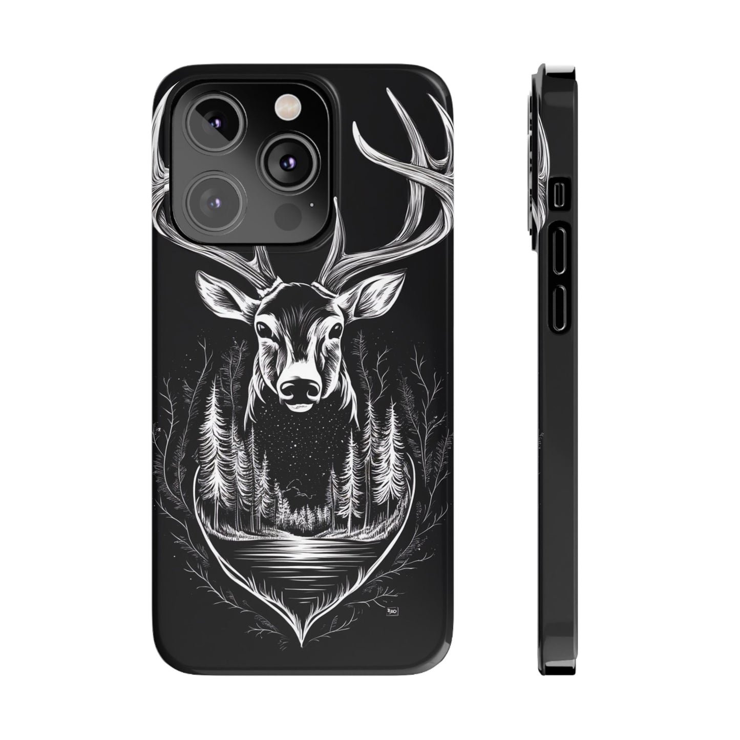 Stylish Slim iPhone Case – AI-Generated Swamp Deer Design, wildlife-themed phone cases for iPhone, wildlife enthusiast phone cases for iPhone
