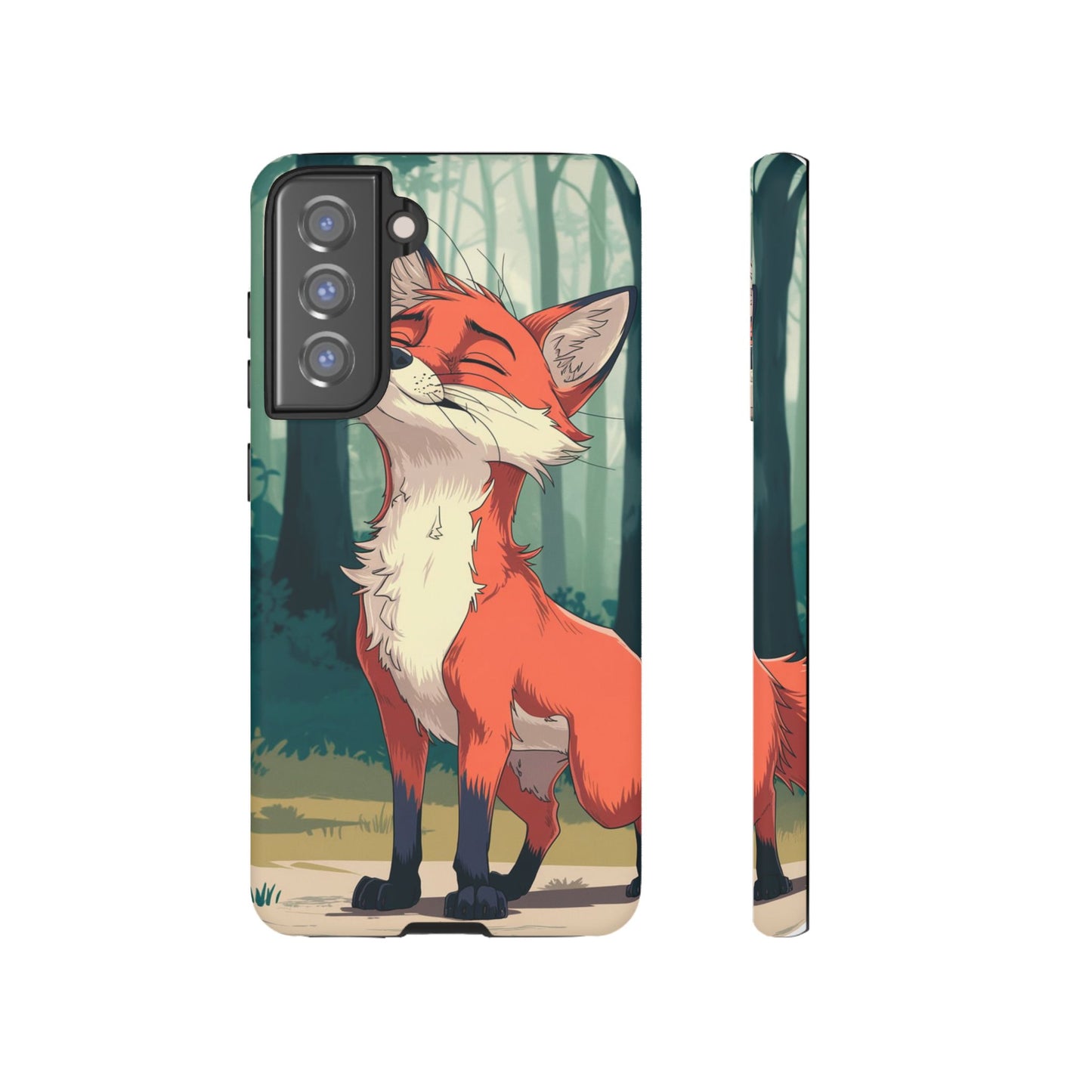 Fox Anime Tough Case – Premium Protection & Stunning Design for iPhone & Samsung, artistic anime fox print design case