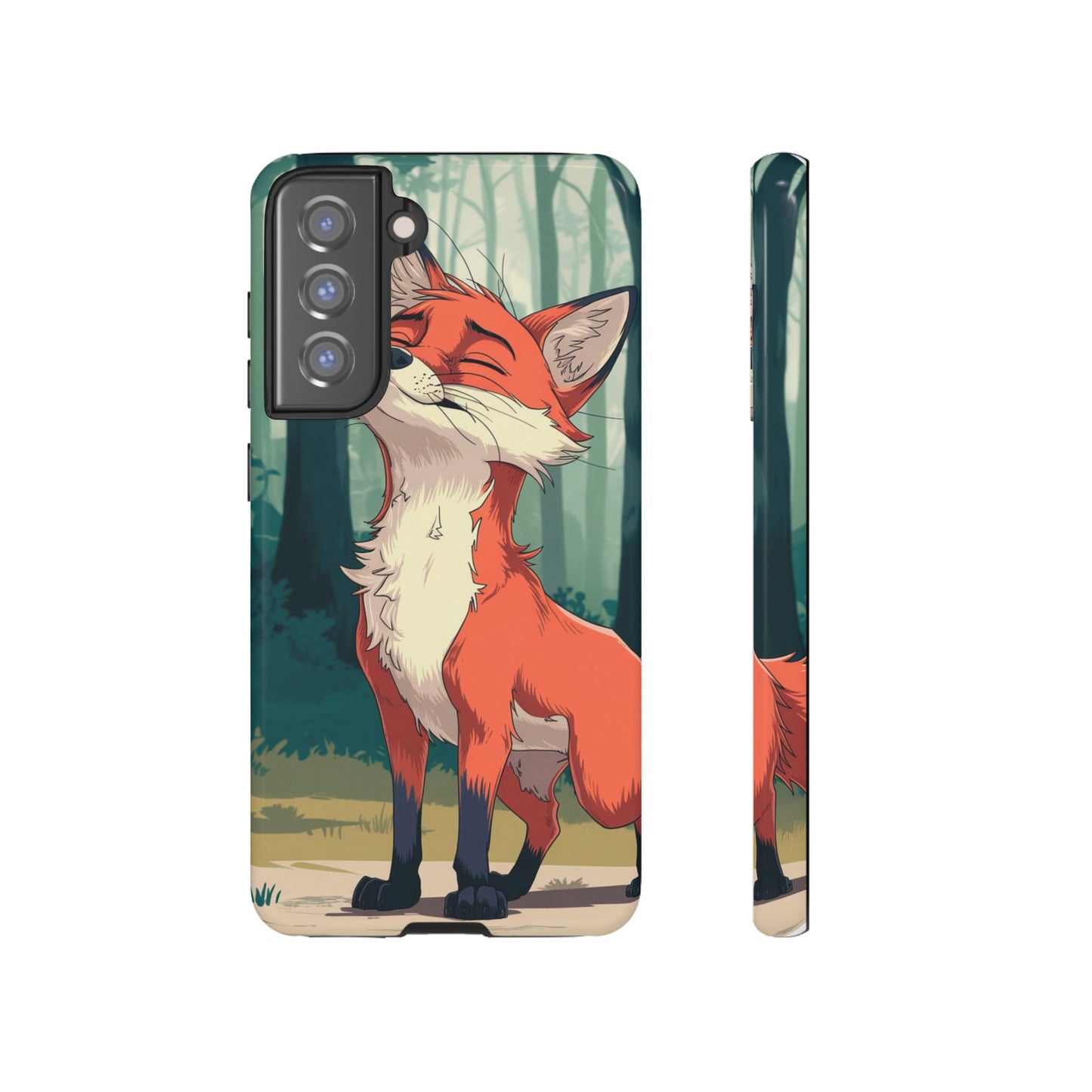 Fox Anime Tough Case – Premium Protection & Stunning Design for iPhone & Samsung, artistic anime fox print design case