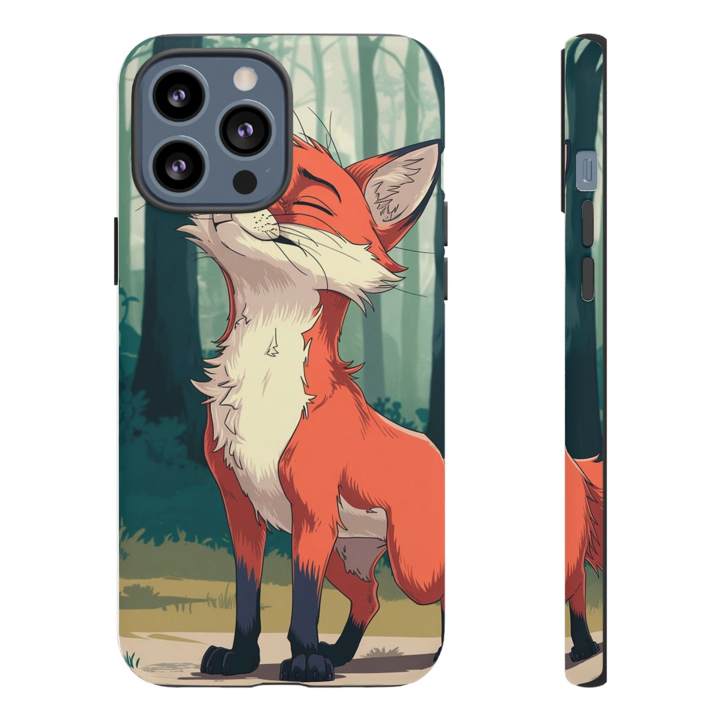 Fox Anime Tough Case – Premium Protection & Stunning Design for iPhone & Samsung, artistic anime fox print design case