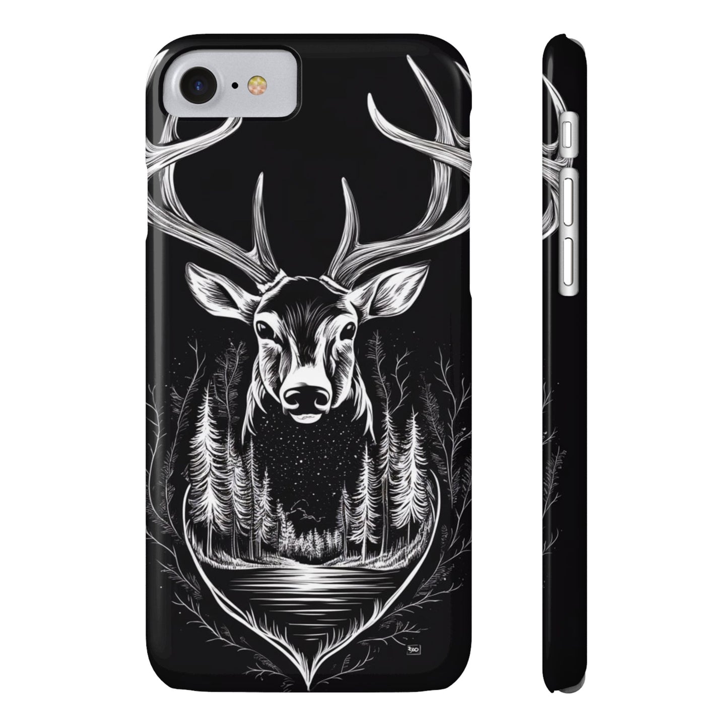 Stylish Slim iPhone Case – AI-Generated Swamp Deer Design, wildlife-themed phone cases for iPhone, wildlife enthusiast phone cases for iPhone