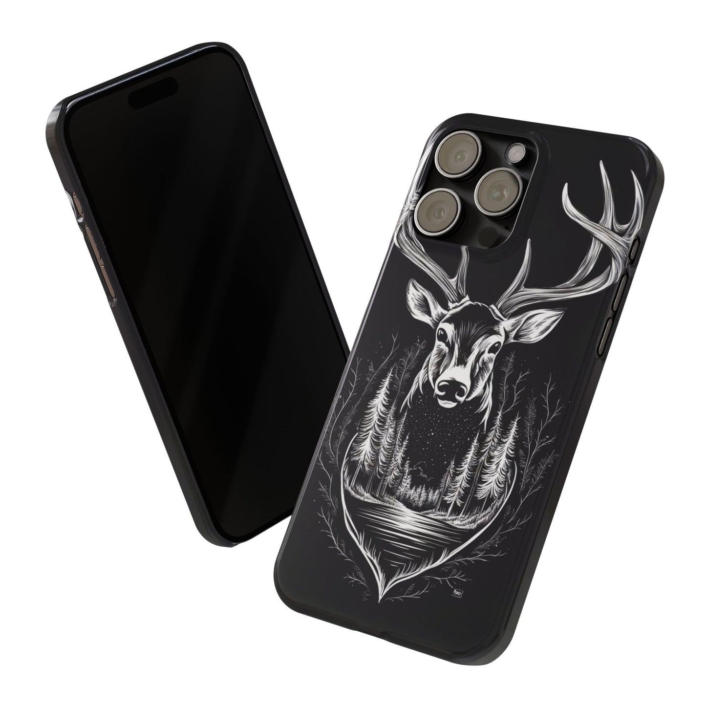 Stylish Slim iPhone Case – AI-Generated Swamp Deer Design, wildlife-themed phone cases for iPhone, wildlife enthusiast phone cases for iPhone