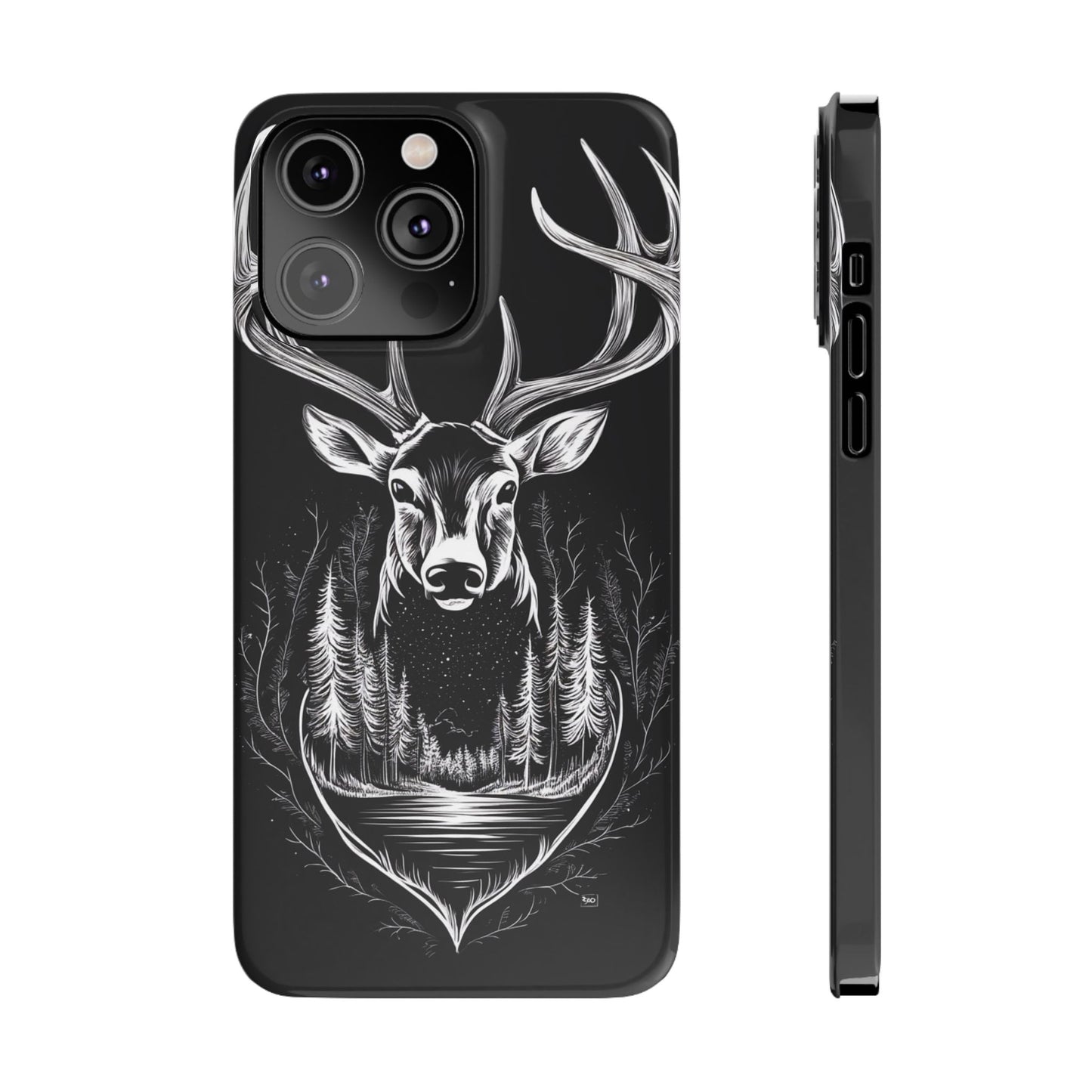 Stylish Slim iPhone Case – AI-Generated Swamp Deer Design, wildlife-themed phone cases for iPhone, wildlife enthusiast phone cases for iPhone