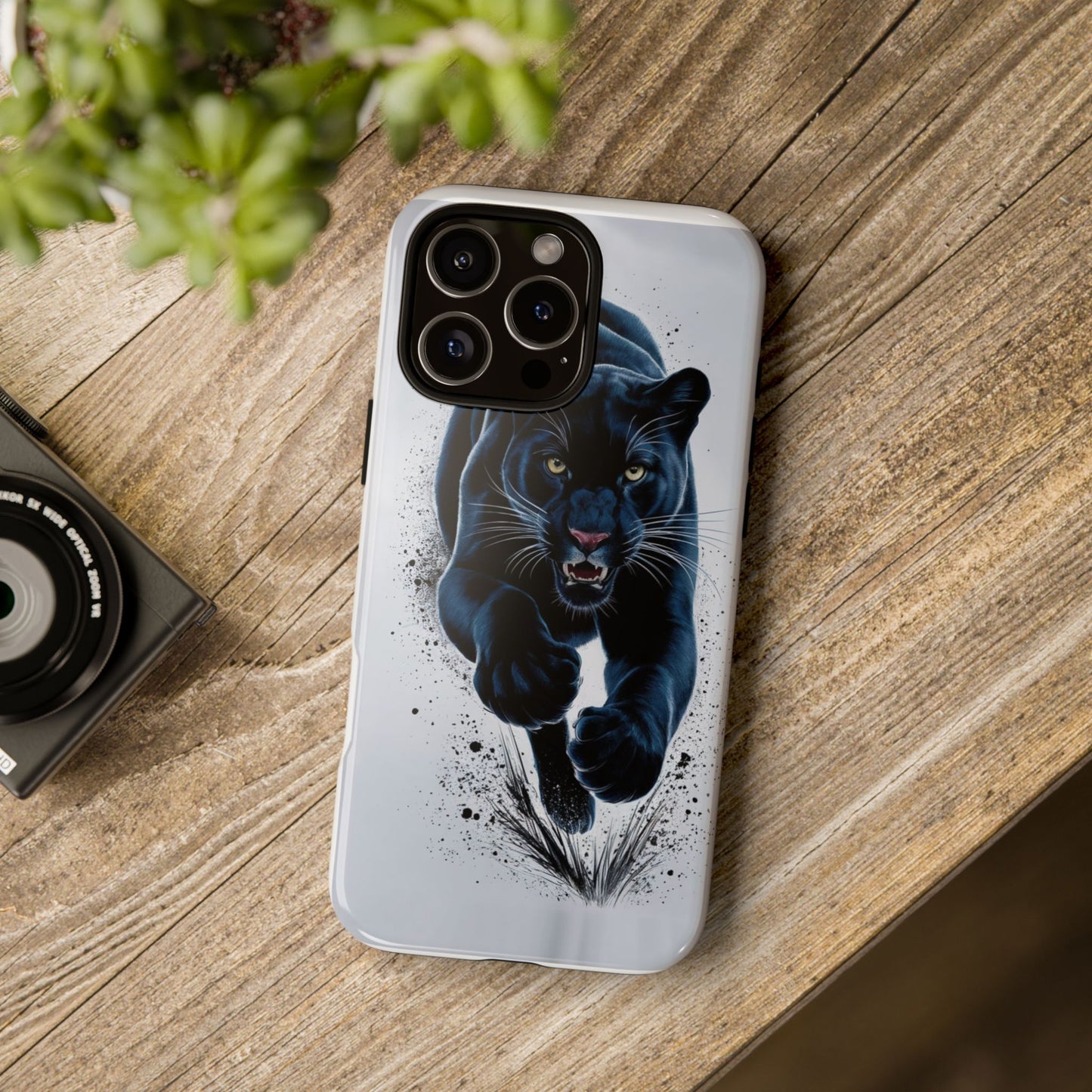 Tough Case for iPhone® – AI Black Panther Design: Bold Protection with Fierce Style, AI Black Panther Design