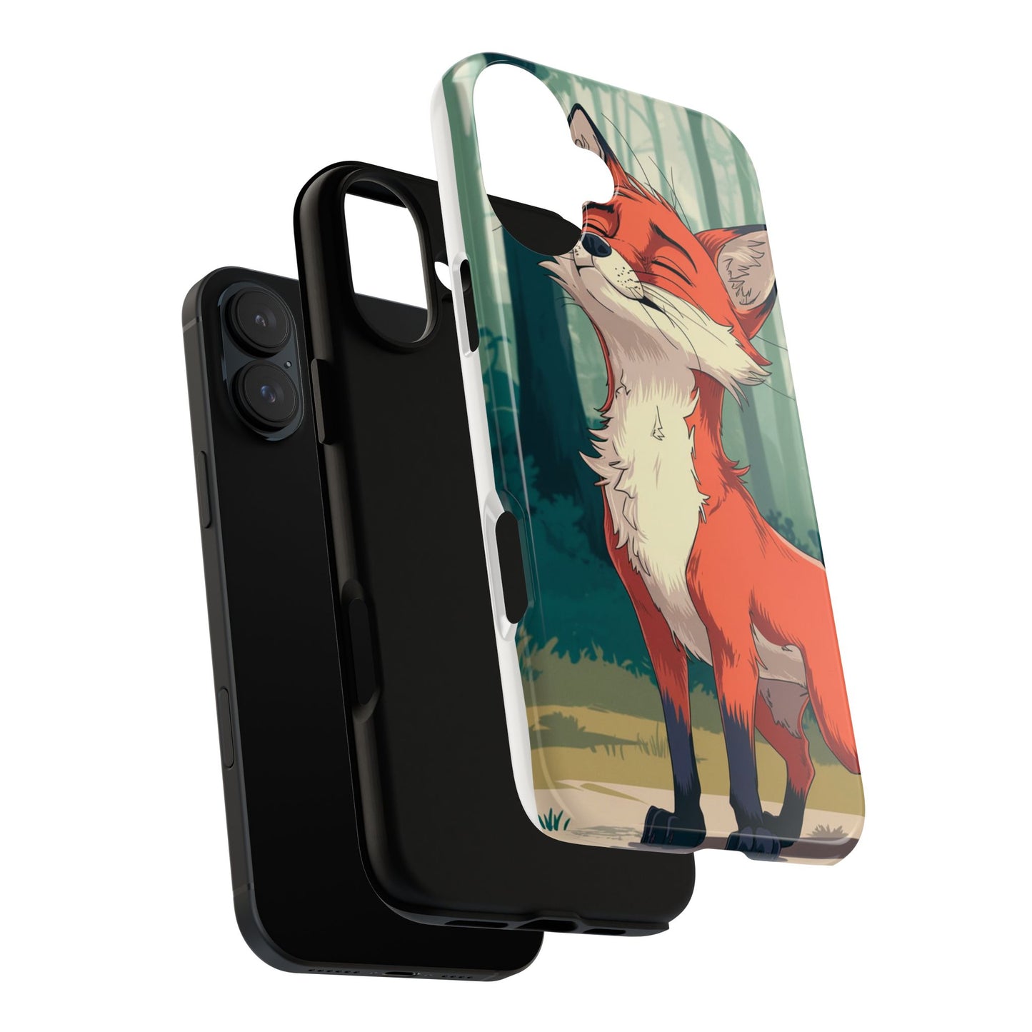 Fox Anime Tough Case – Premium Protection & Stunning Design for iPhone & Samsung, artistic anime fox print design case
