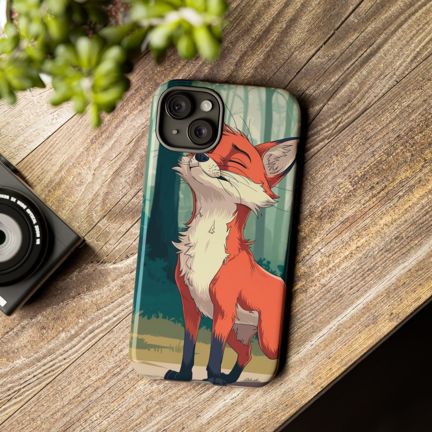 Fox Anime Tough Case – Premium Protection & Stunning Design for iPhone & Samsung, artistic anime fox print design case