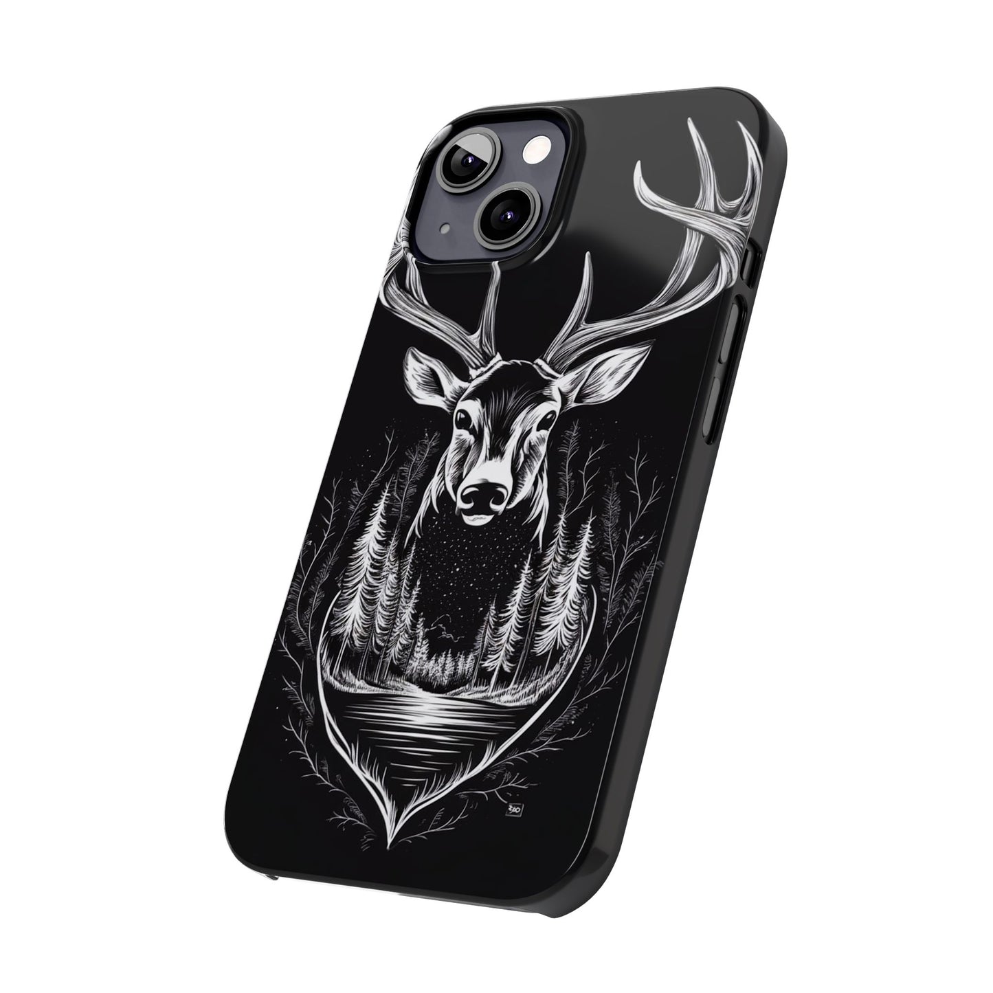 Stylish Slim iPhone Case – AI-Generated Swamp Deer Design, wildlife-themed phone cases for iPhone, wildlife enthusiast phone cases for iPhone