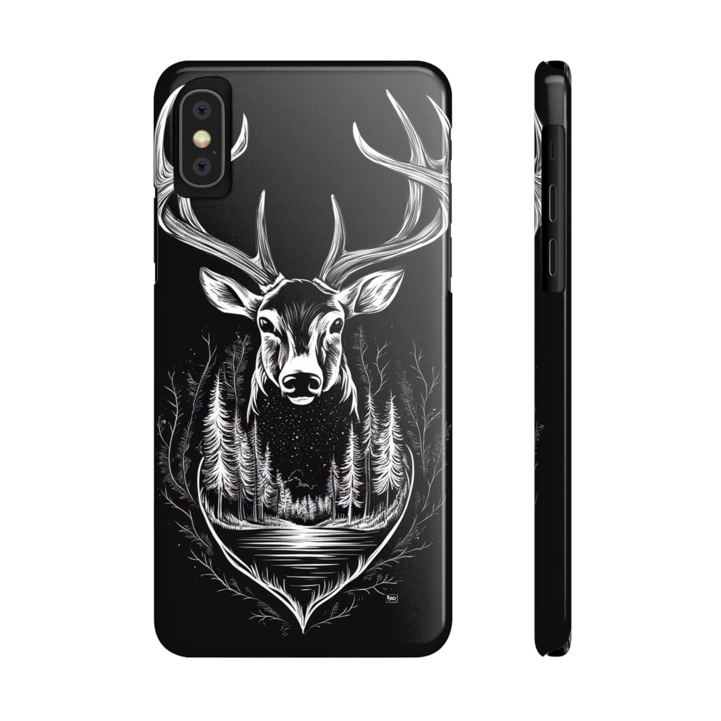 Stylish Slim iPhone Case – AI-Generated Swamp Deer Design, wildlife-themed phone cases for iPhone, wildlife enthusiast phone cases for iPhone