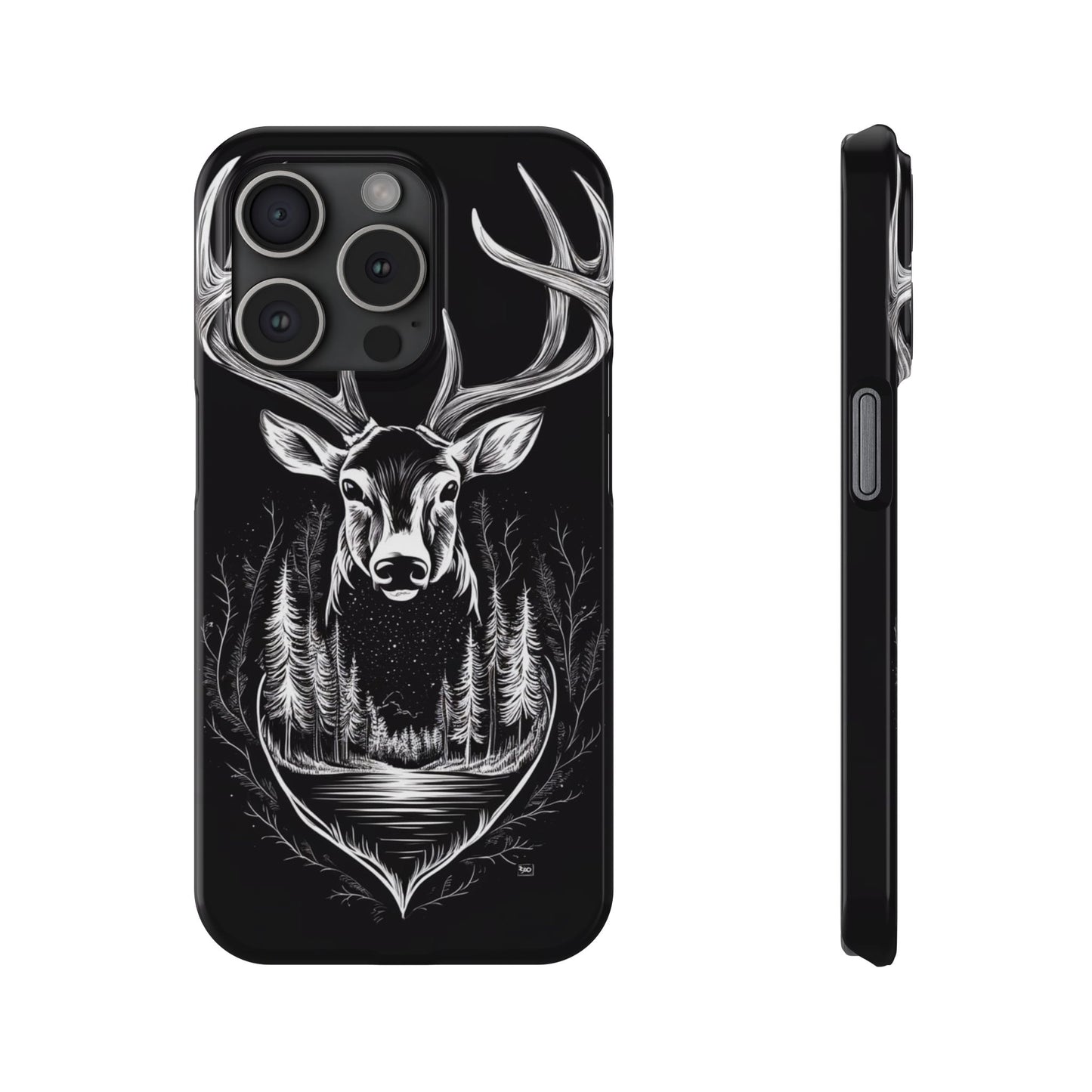 Stylish Slim iPhone Case – AI-Generated Swamp Deer Design, wildlife-themed phone cases for iPhone, wildlife enthusiast phone cases for iPhone