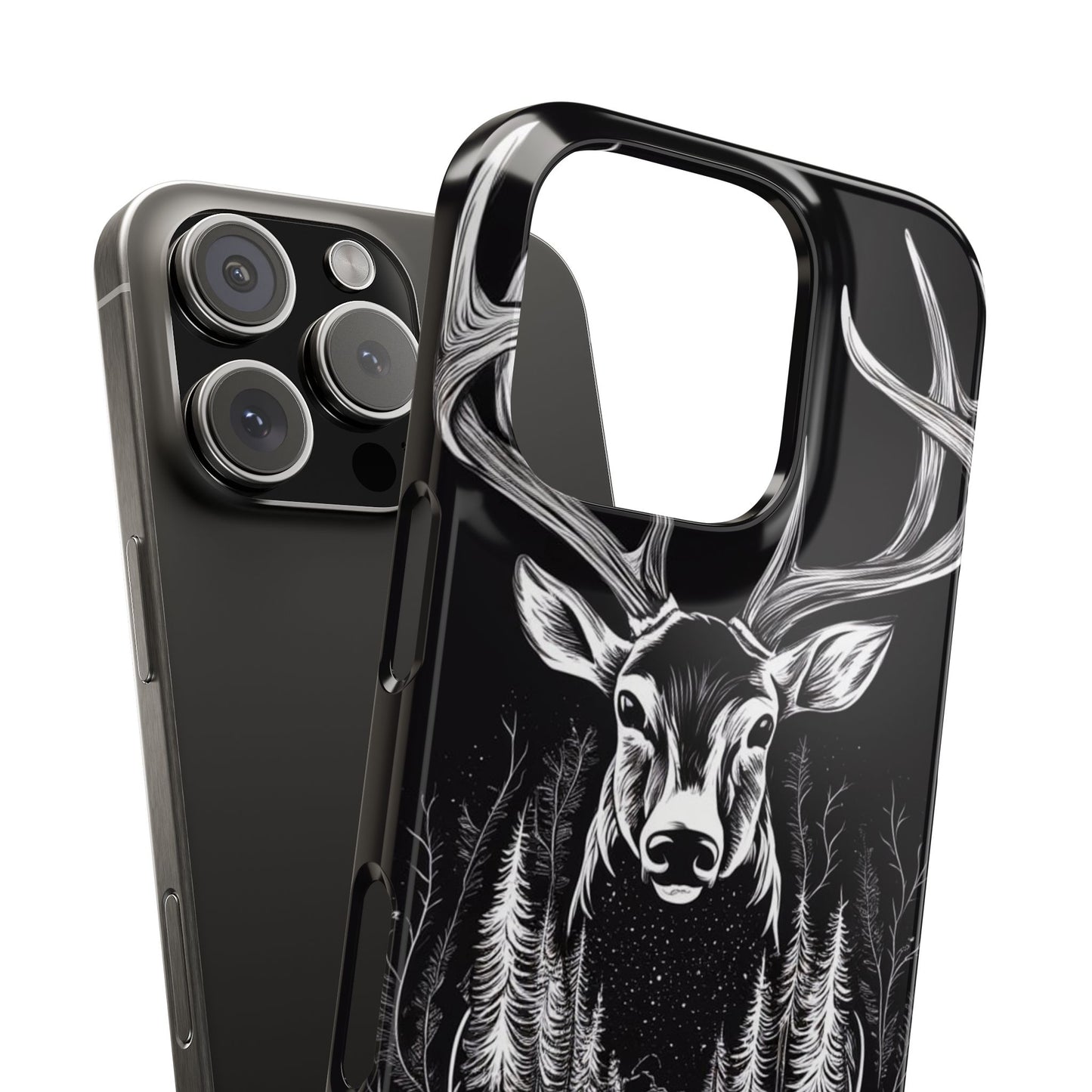 Stylish Slim iPhone Case – AI-Generated Swamp Deer Design, wildlife-themed phone cases for iPhone, wildlife enthusiast phone cases for iPhone