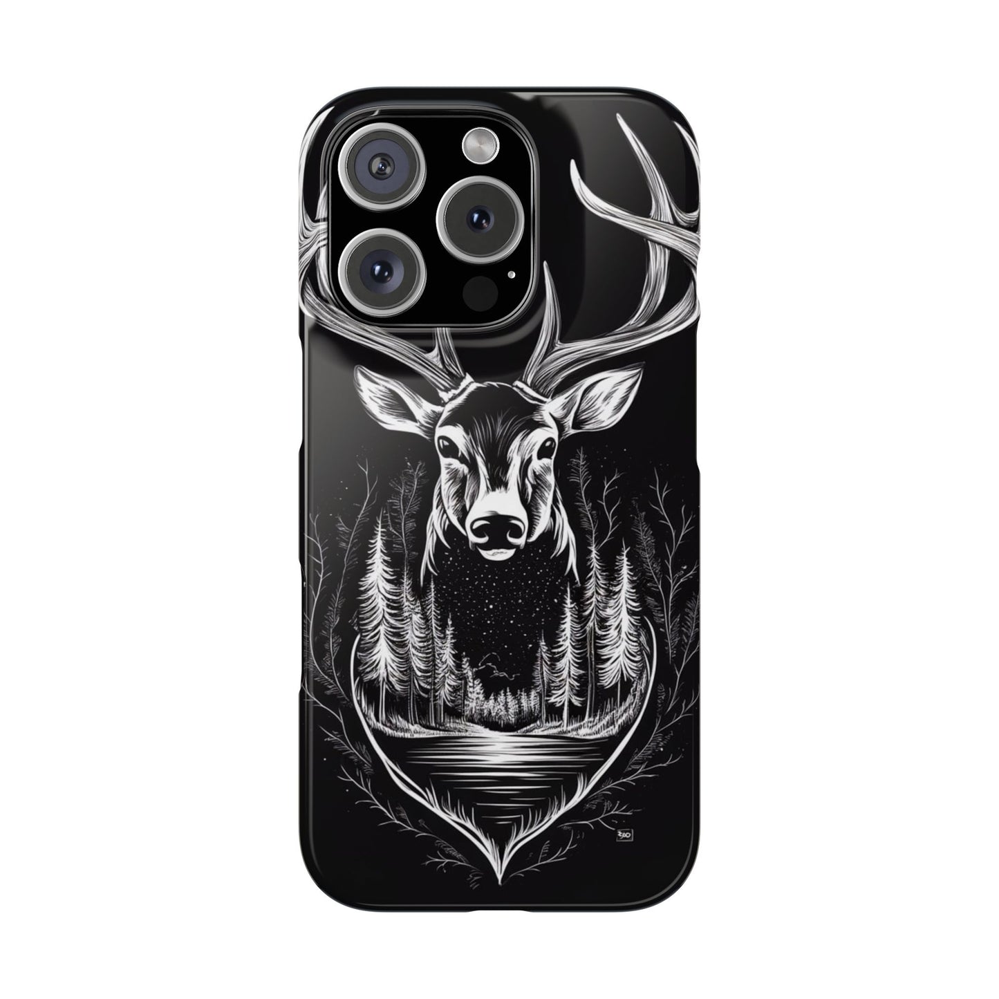 Stylish Slim iPhone Case – AI-Generated Swamp Deer Design, wildlife-themed phone cases for iPhone, wildlife enthusiast phone cases for iPhone