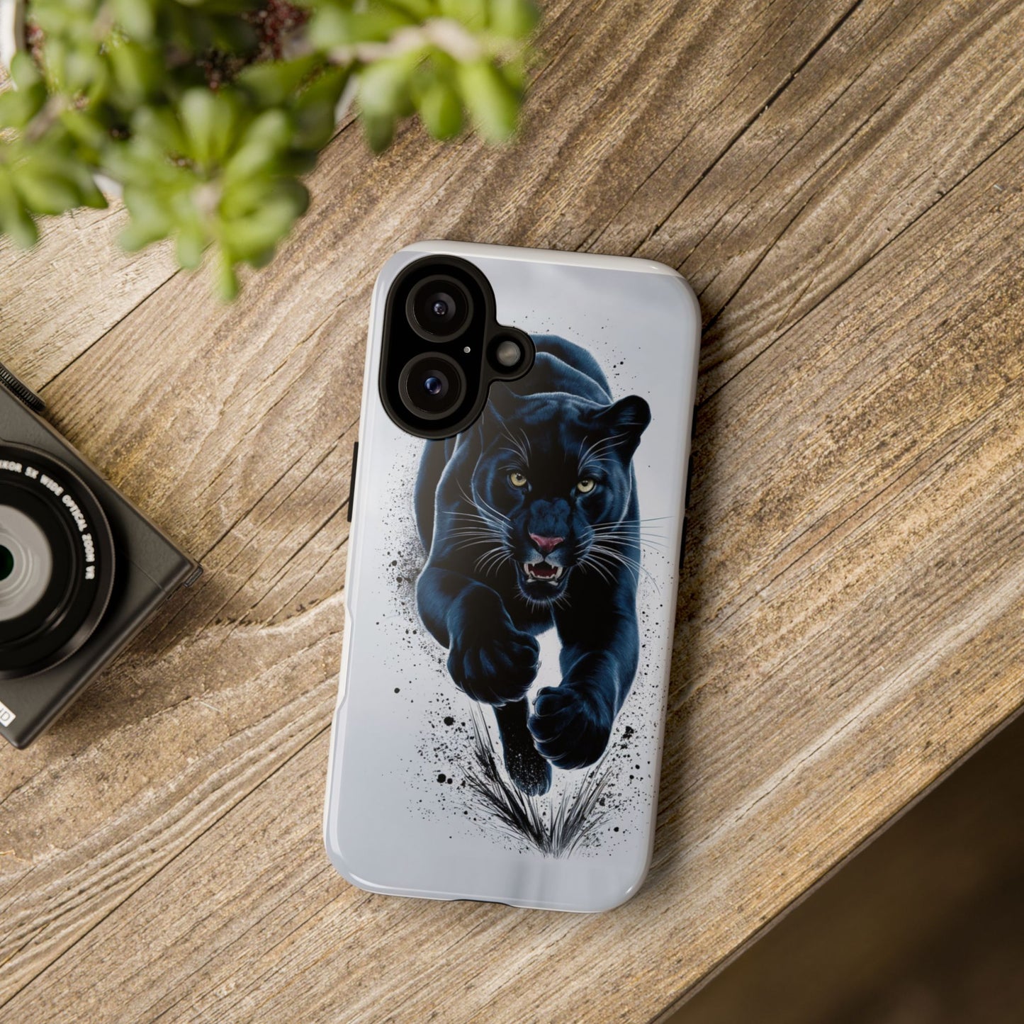 Tough Case for iPhone® – AI Black Panther Design: Bold Protection with Fierce Style, AI Black Panther Design