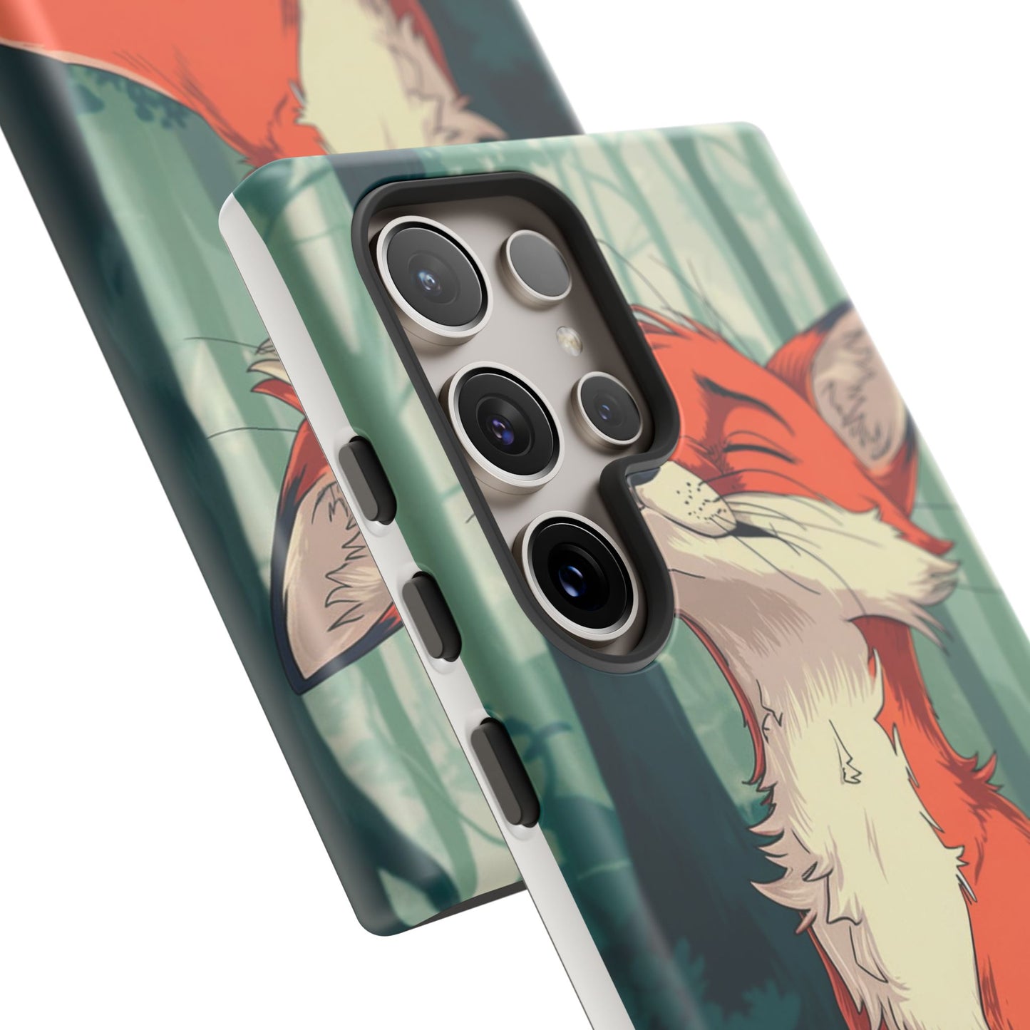 Fox Anime Tough Case – Premium Protection & Stunning Design for iPhone & Samsung, artistic anime fox print design case