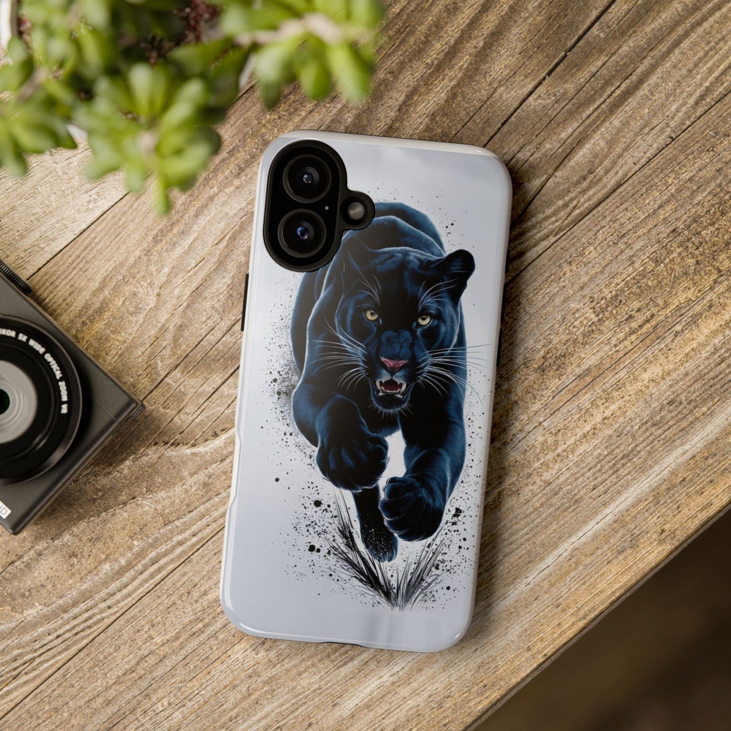 Tough Case for iPhone® – AI Black Panther Design: Bold Protection with Fierce Style, AI Black Panther Design