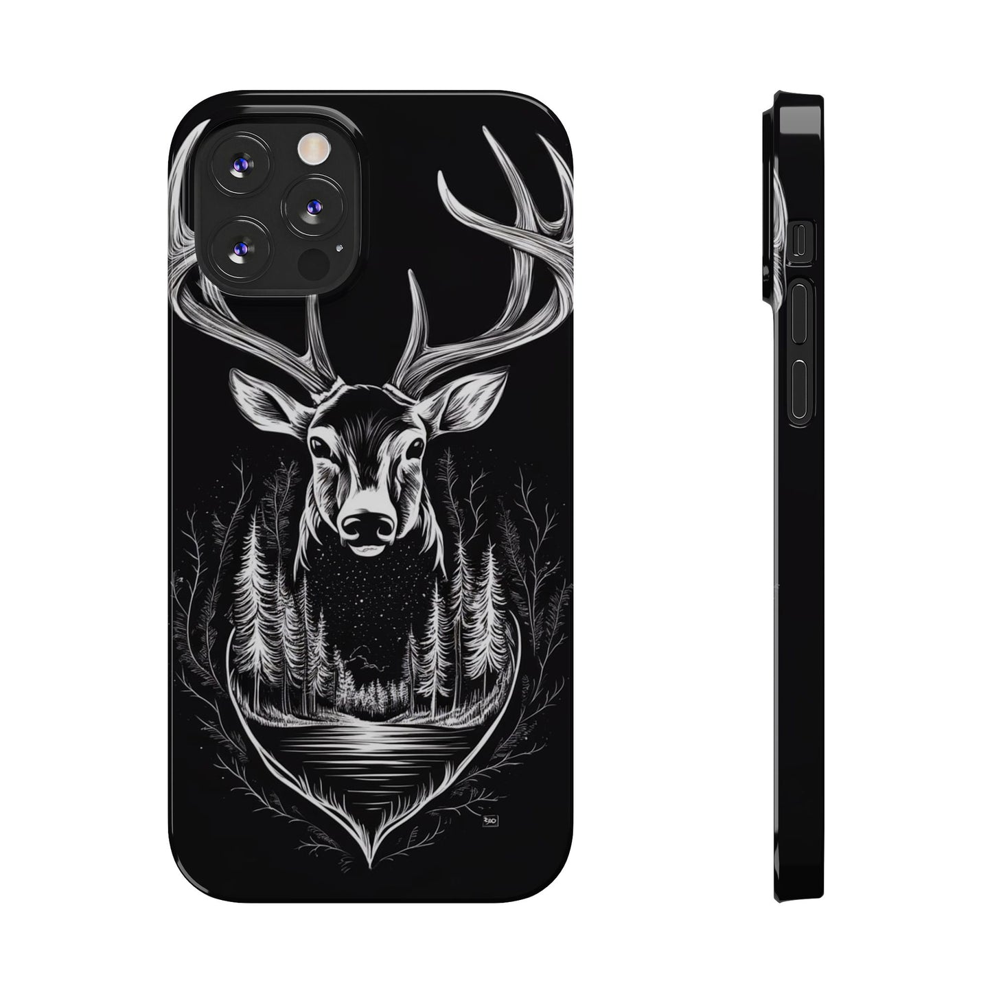 Stylish Slim iPhone Case – AI-Generated Swamp Deer Design, wildlife-themed phone cases for iPhone, wildlife enthusiast phone cases for iPhone