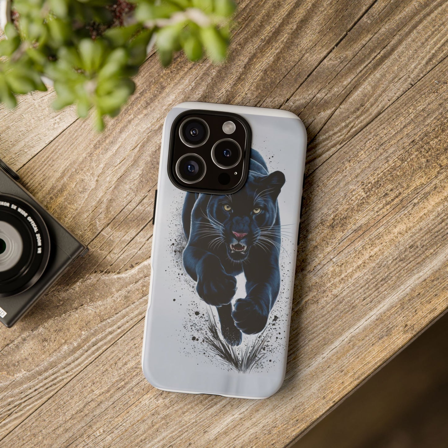 Tough Case for iPhone® – AI Black Panther Design: Bold Protection with Fierce Style, AI Black Panther Design