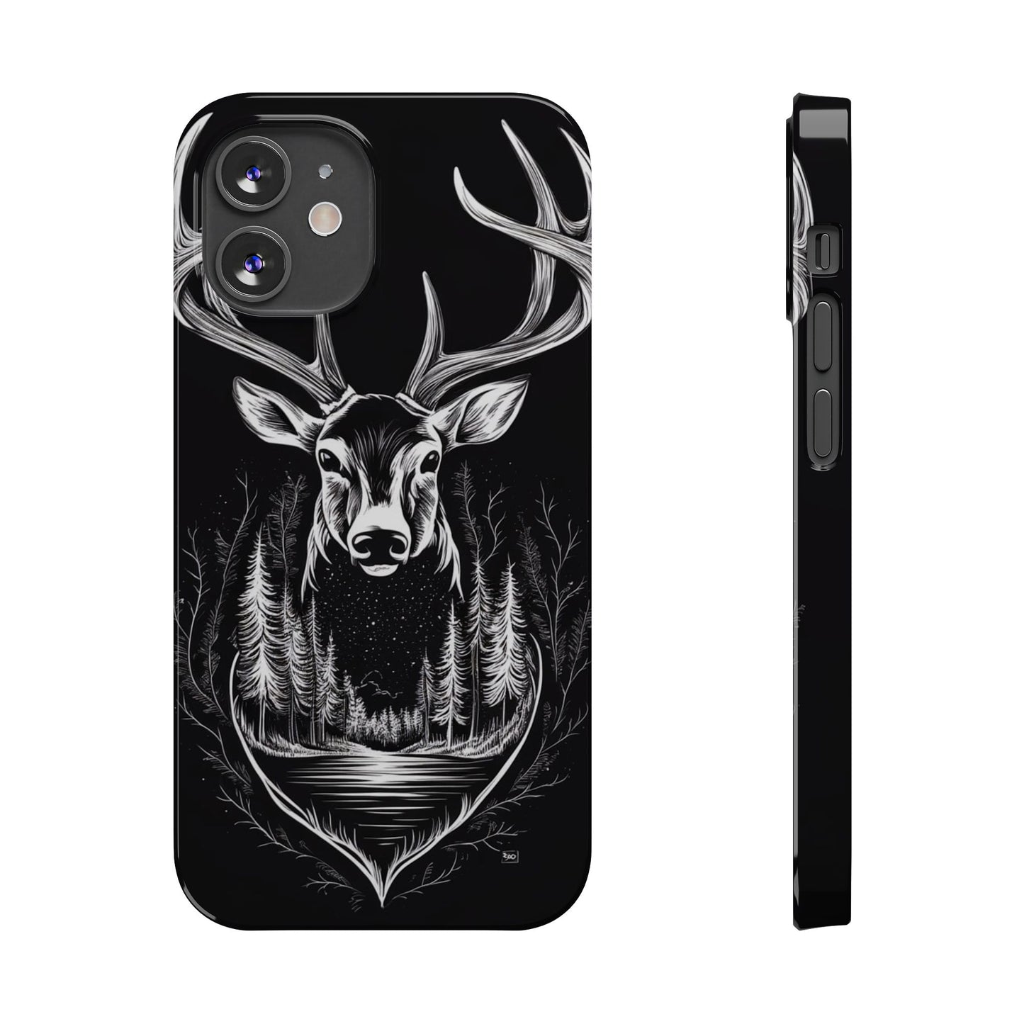 Stylish Slim iPhone Case – AI-Generated Swamp Deer Design, wildlife-themed phone cases for iPhone, wildlife enthusiast phone cases for iPhone