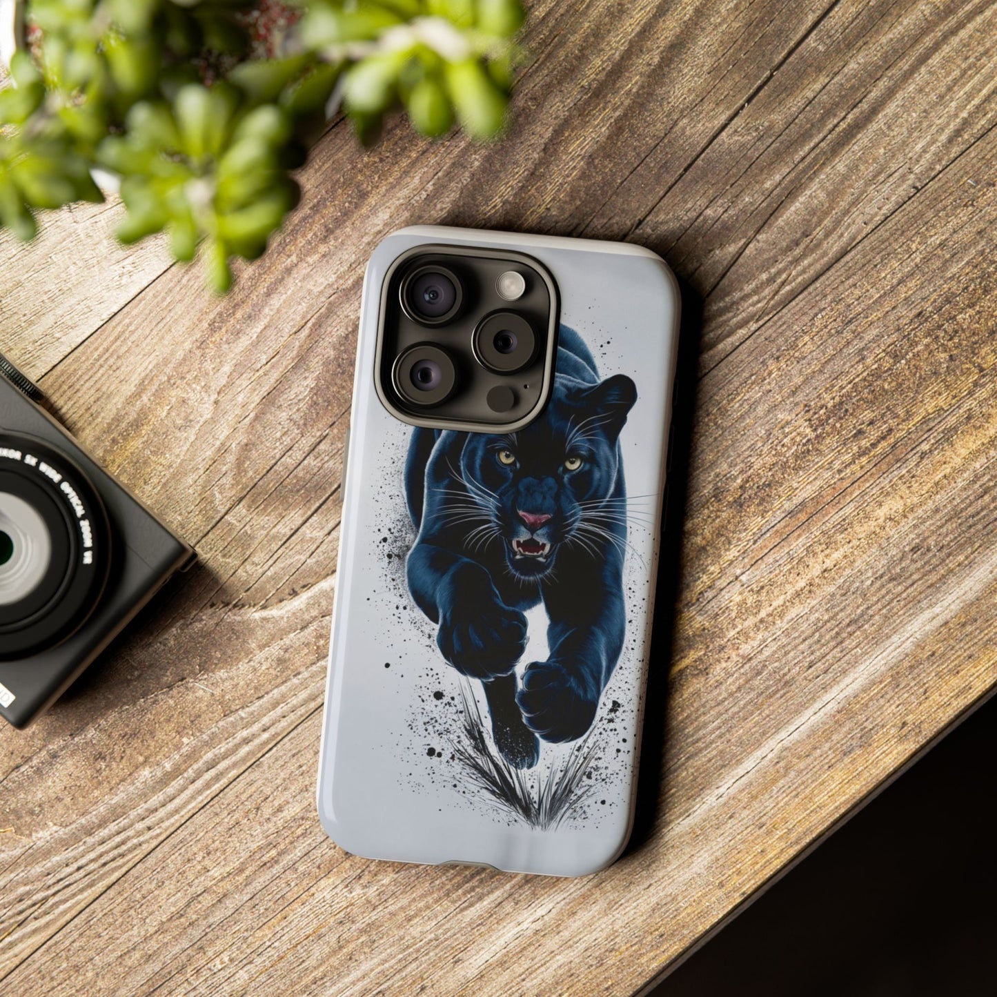 Tough Case for iPhone® – AI Black Panther Design: Bold Protection with Fierce Style, AI Black Panther Design