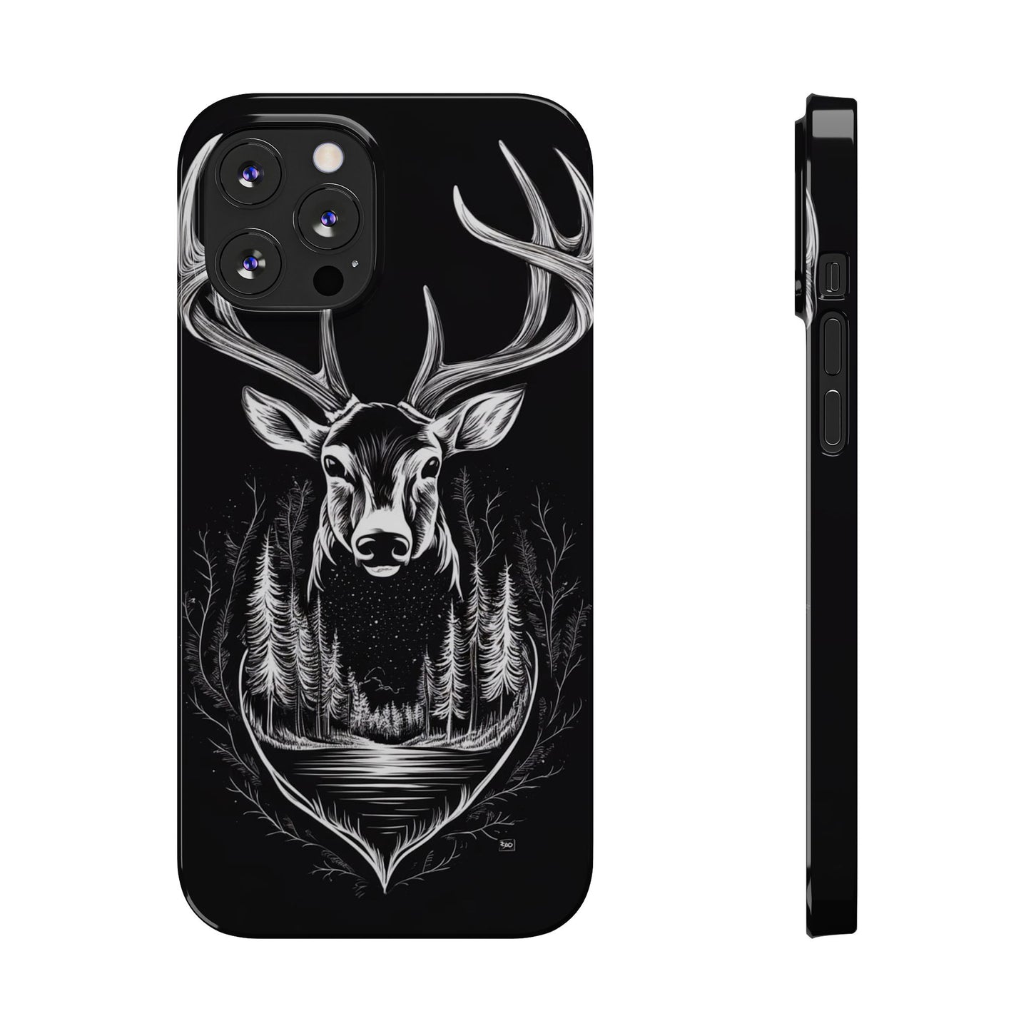 Stylish Slim iPhone Case – AI-Generated Swamp Deer Design, wildlife-themed phone cases for iPhone, wildlife enthusiast phone cases for iPhone