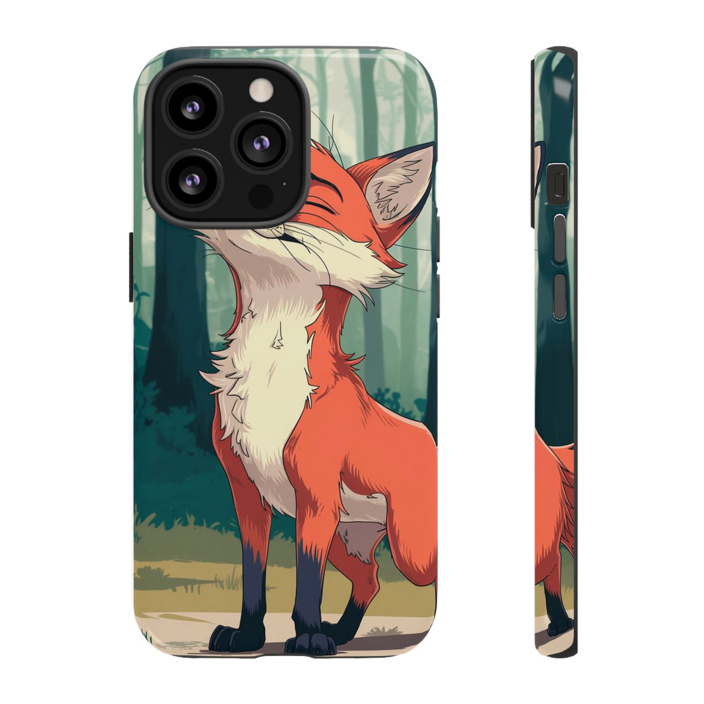 Fox Anime Tough Case – Premium Protection & Stunning Design for iPhone & Samsung, artistic anime fox print design case