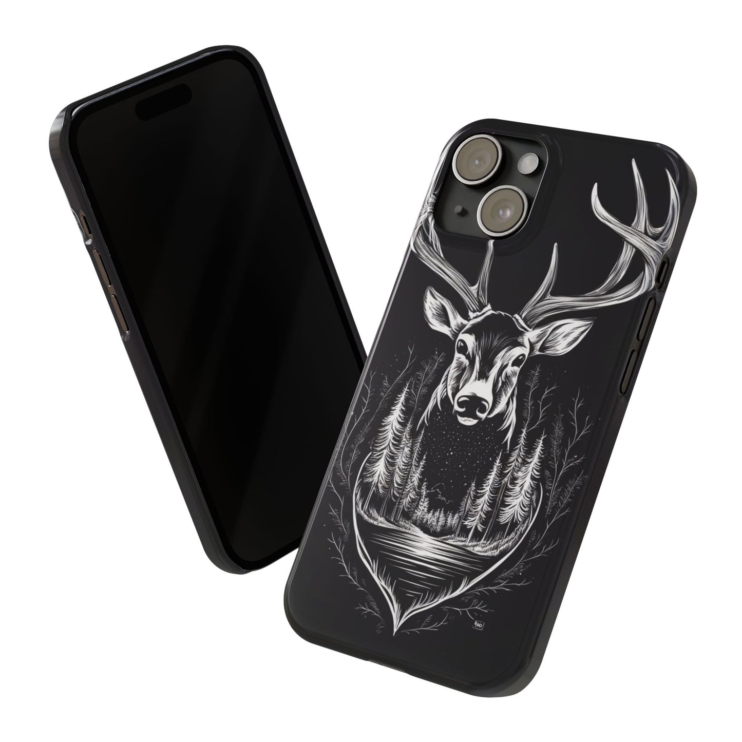 Stylish Slim iPhone Case – AI-Generated Swamp Deer Design, wildlife-themed phone cases for iPhone, wildlife enthusiast phone cases for iPhone