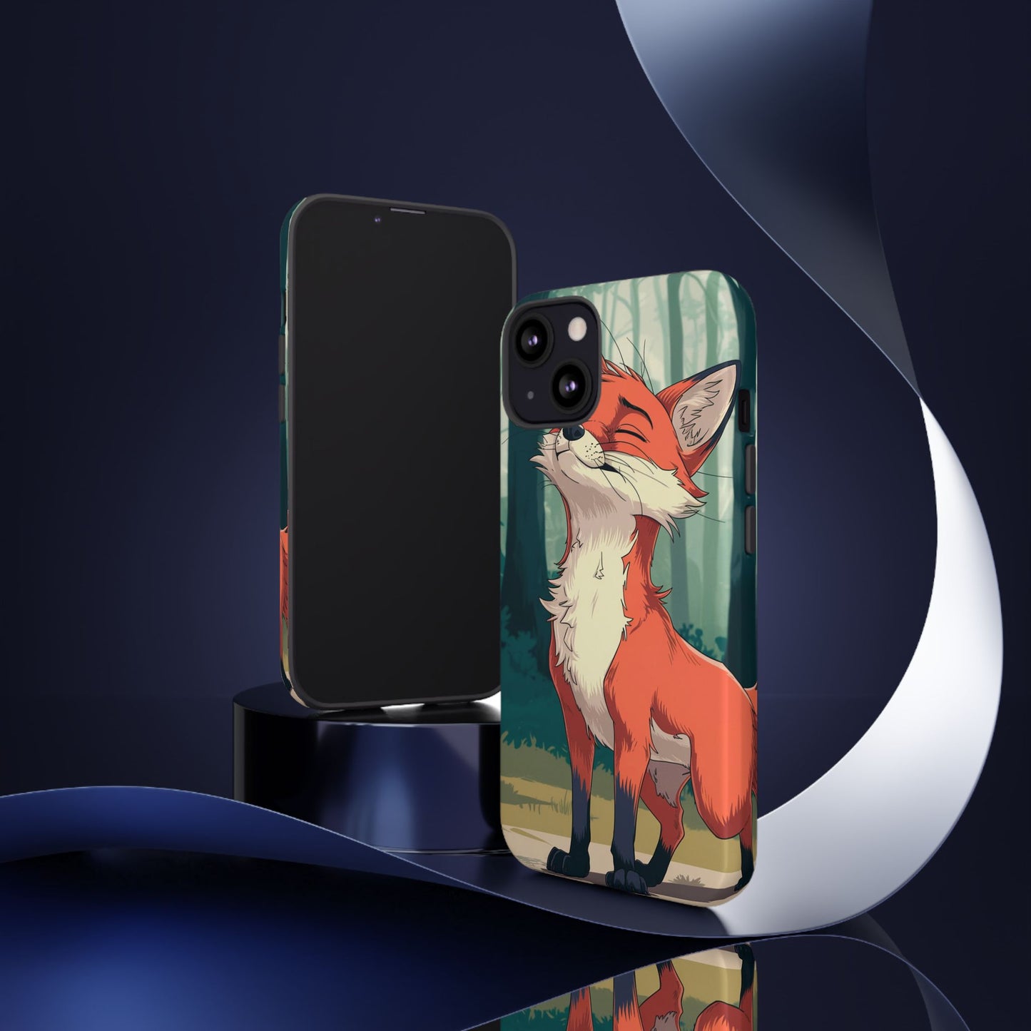 Fox Anime Tough Case – Premium Protection & Stunning Design for iPhone & Samsung, artistic anime fox print design case