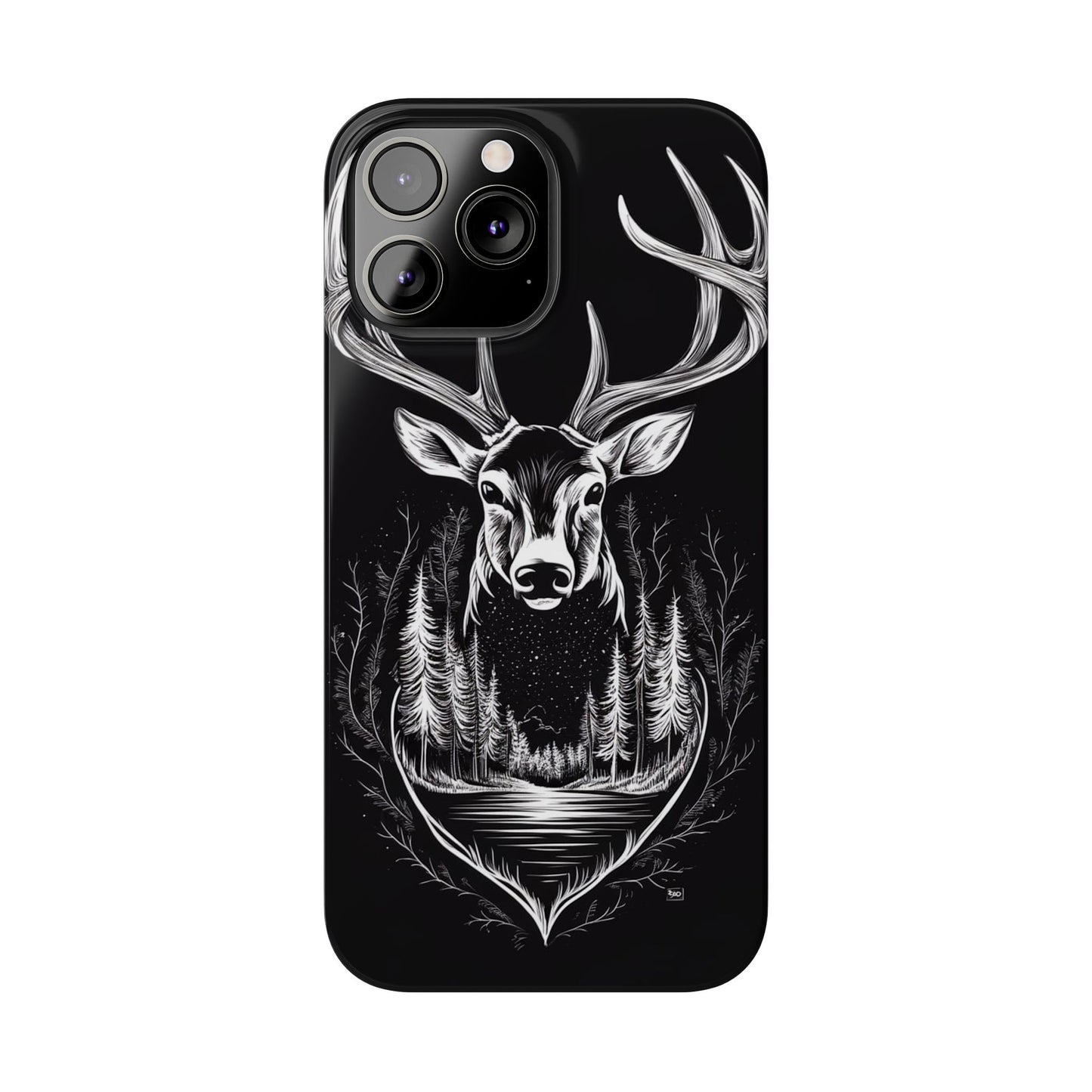 Stylish Slim iPhone Case – AI-Generated Swamp Deer Design, wildlife-themed phone cases for iPhone, wildlife enthusiast phone cases for iPhone
