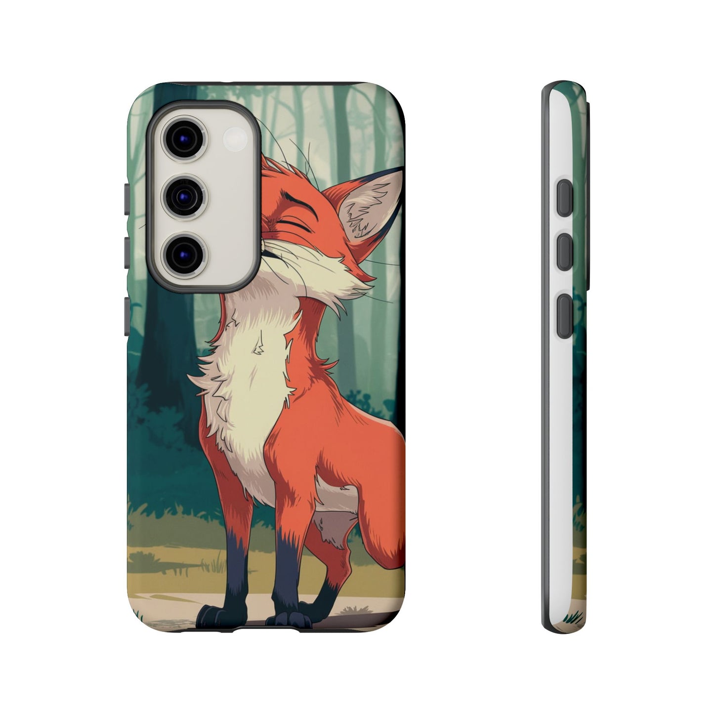Fox Anime Tough Case – Premium Protection & Stunning Design for iPhone & Samsung, artistic anime fox print design case