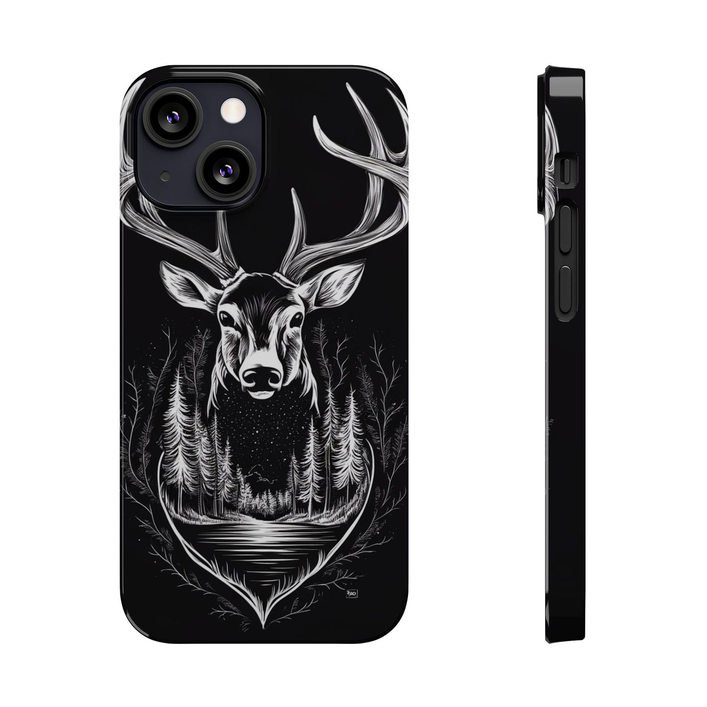 Stylish Slim iPhone Case – AI-Generated Swamp Deer Design, wildlife-themed phone cases for iPhone, wildlife enthusiast phone cases for iPhone