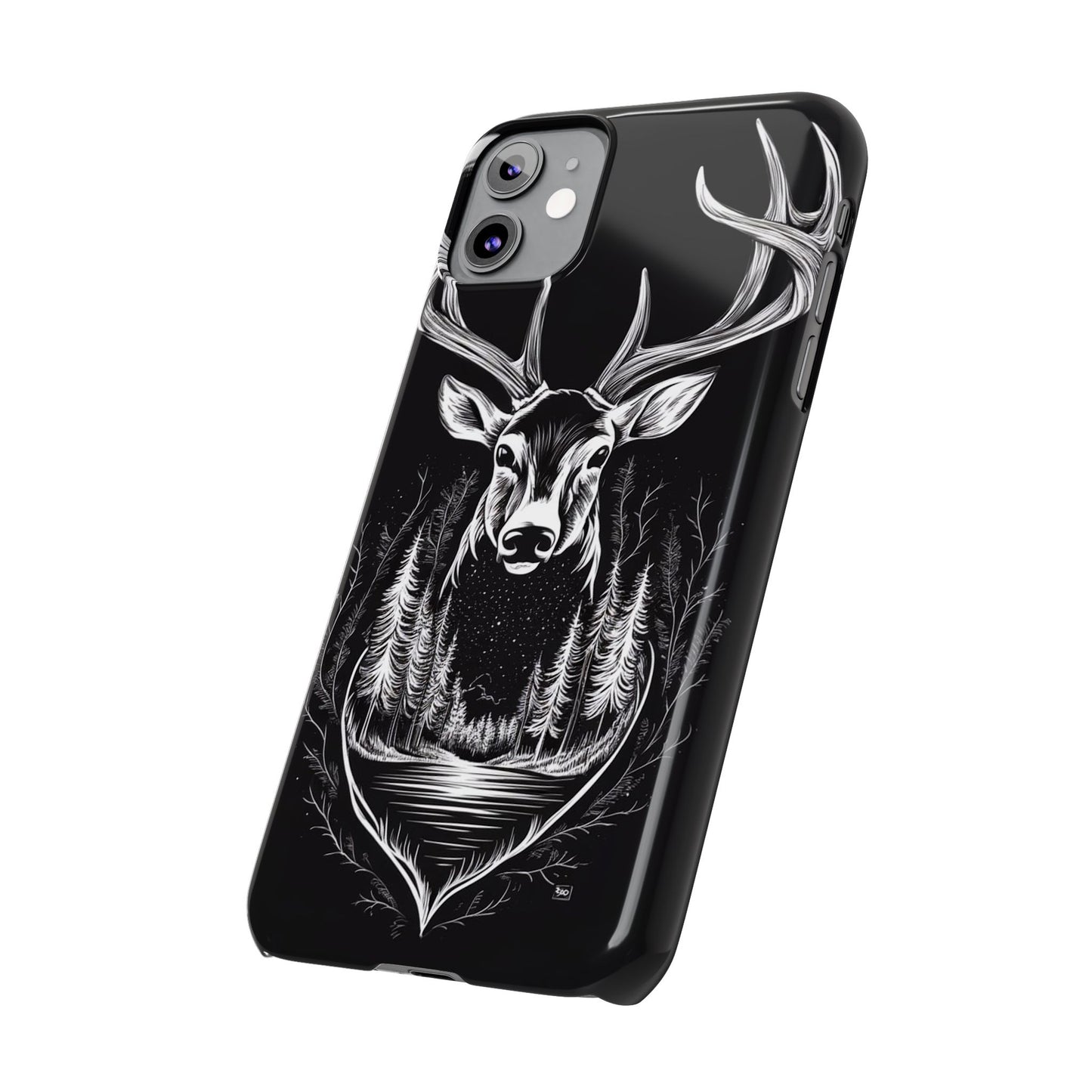 Stylish Slim iPhone Case – AI-Generated Swamp Deer Design, wildlife-themed phone cases for iPhone, wildlife enthusiast phone cases for iPhone