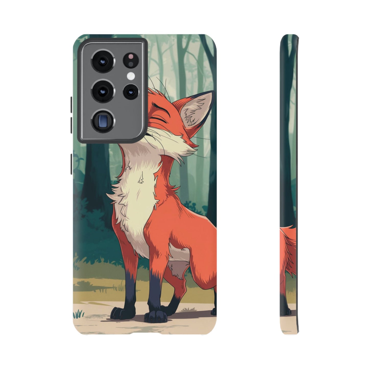 Fox Anime Tough Case – Premium Protection & Stunning Design for iPhone & Samsung, artistic anime fox print design case