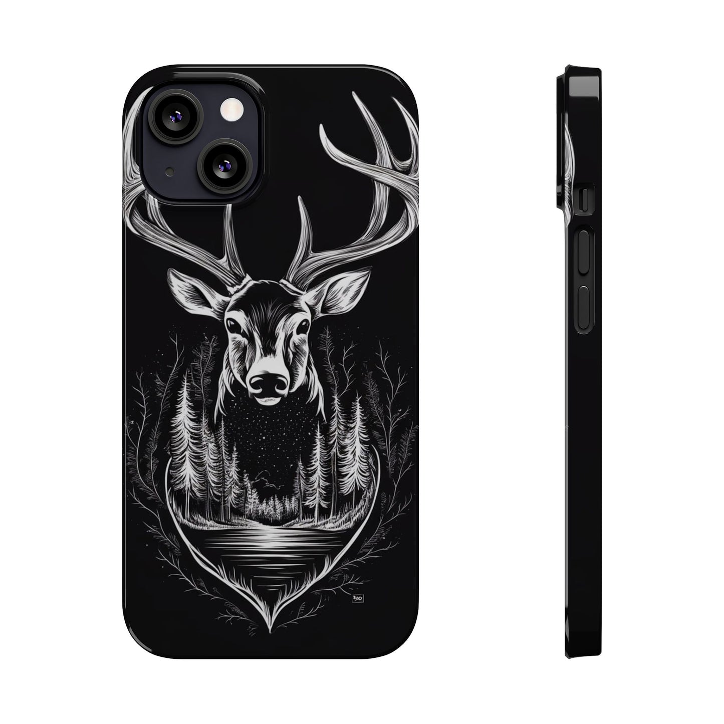 Stylish Slim iPhone Case – AI-Generated Swamp Deer Design, wildlife-themed phone cases for iPhone, wildlife enthusiast phone cases for iPhone
