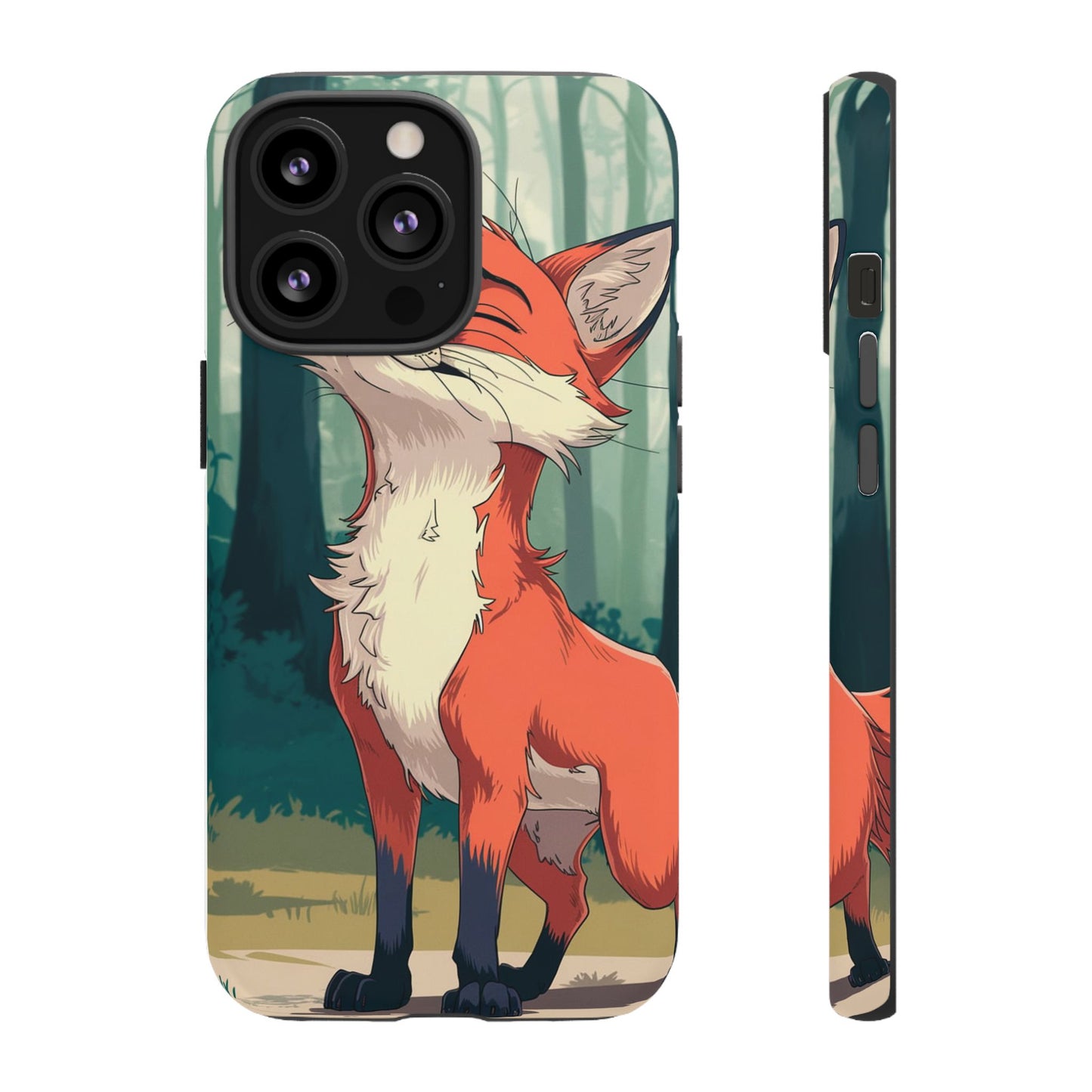Fox Anime Tough Case – Premium Protection & Stunning Design for iPhone & Samsung, artistic anime fox print design case