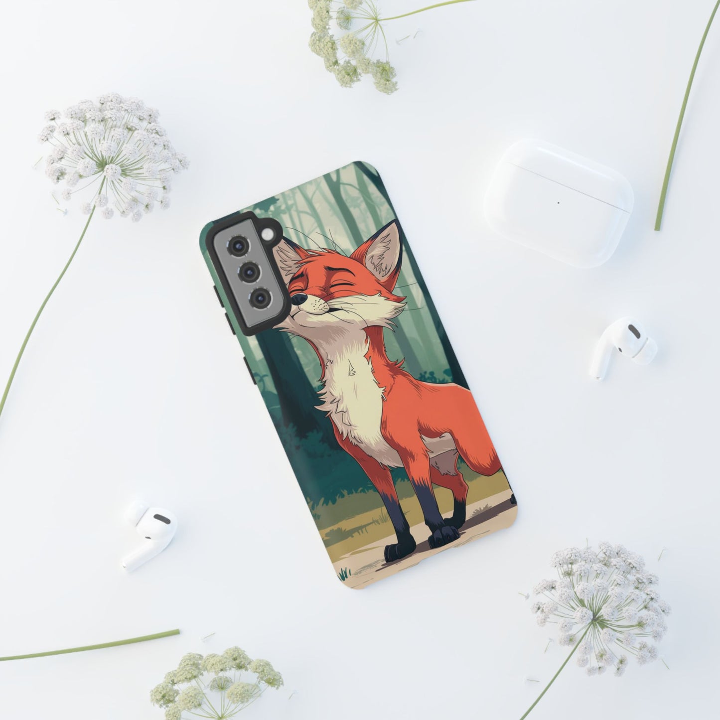 Fox Anime Tough Case – Premium Protection & Stunning Design for iPhone & Samsung, artistic anime fox print design case