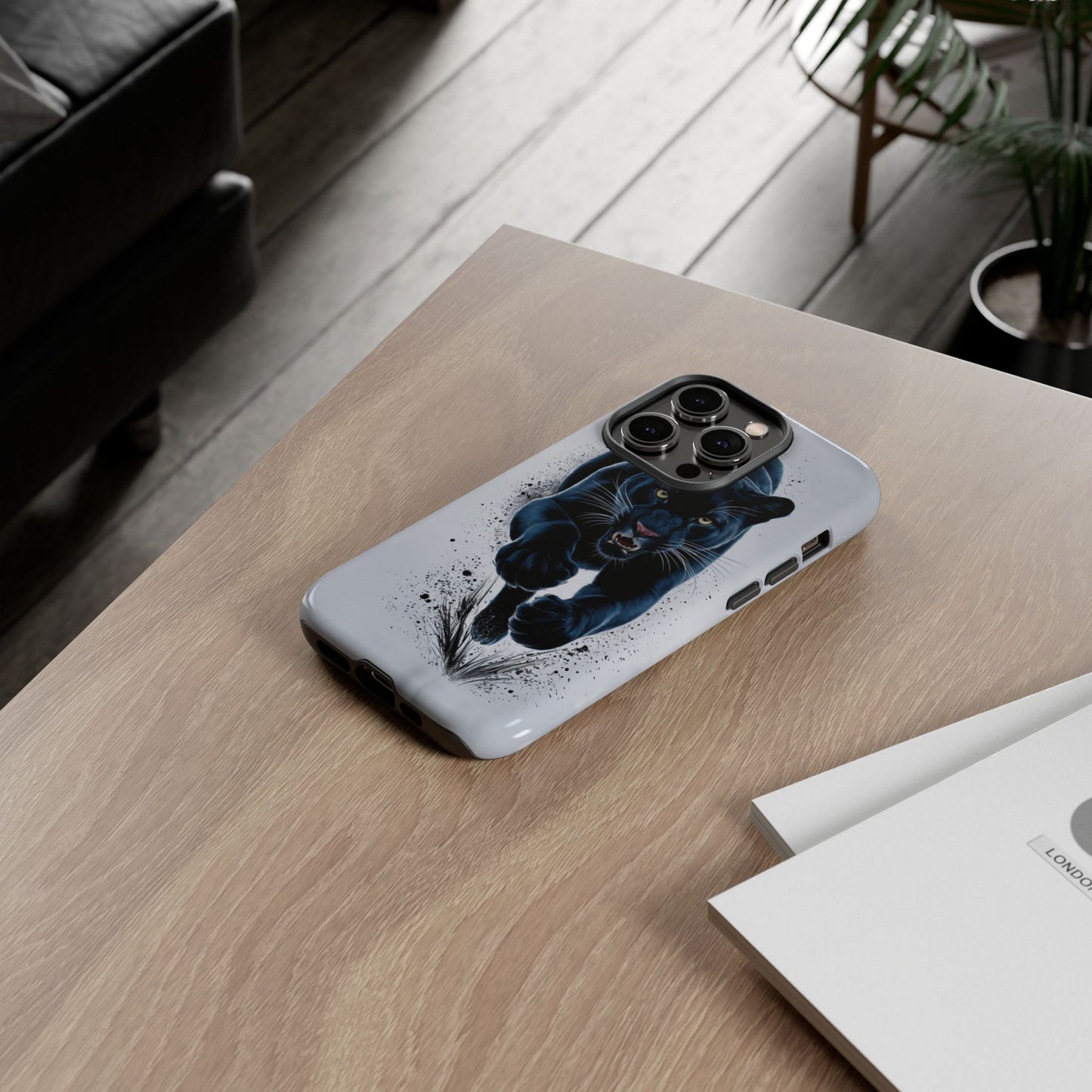 Tough Case for iPhone® – AI Black Panther Design: Bold Protection with Fierce Style, AI Black Panther Design