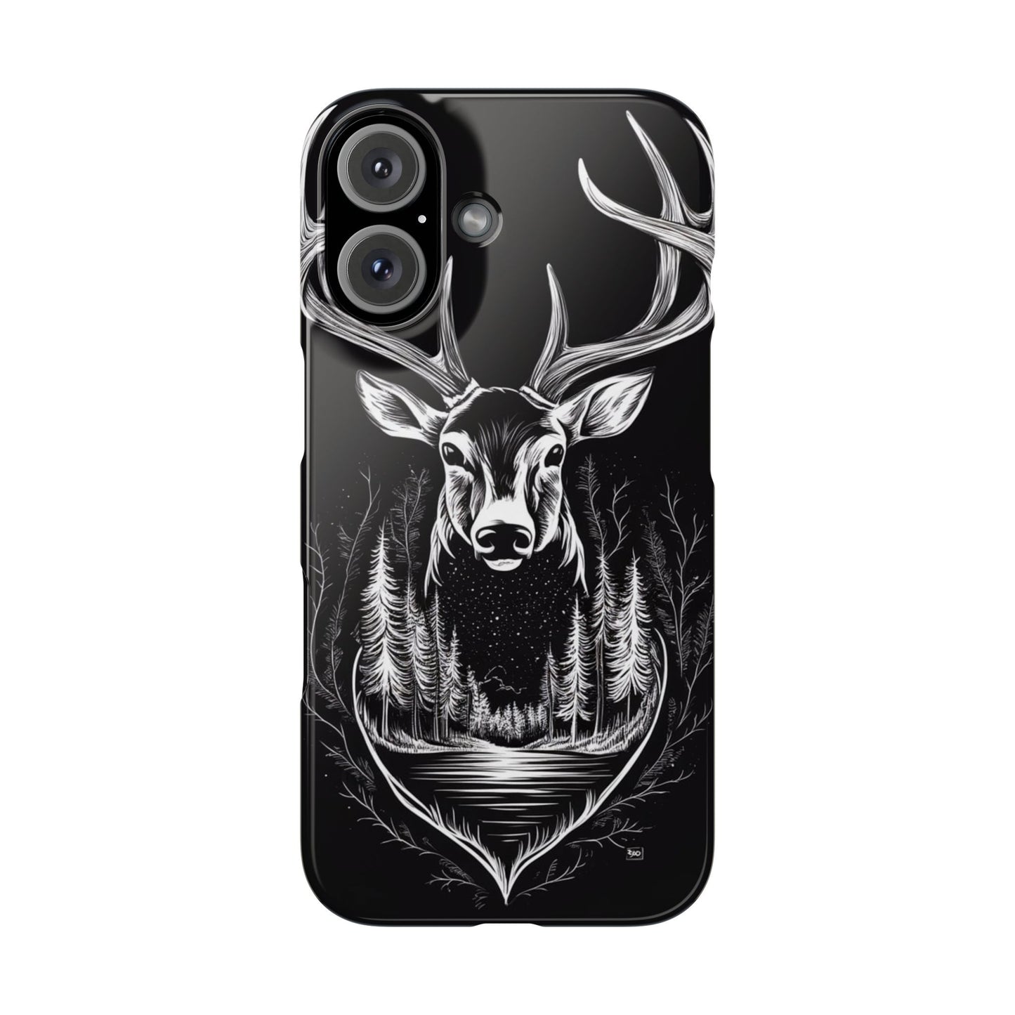 Stylish Slim iPhone Case – AI-Generated Swamp Deer Design, wildlife-themed phone cases for iPhone, wildlife enthusiast phone cases for iPhone