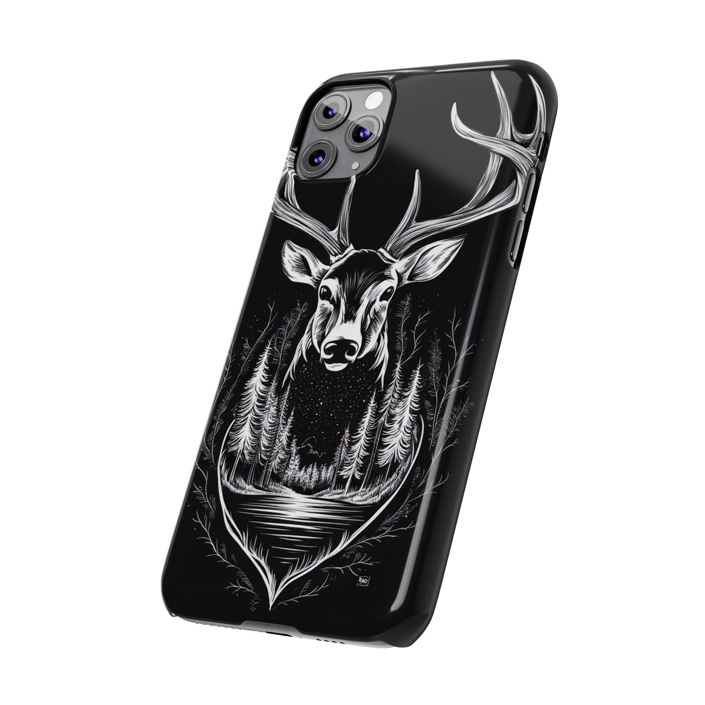 Stylish Slim iPhone Case – AI-Generated Swamp Deer Design, wildlife-themed phone cases for iPhone, wildlife enthusiast phone cases for iPhone