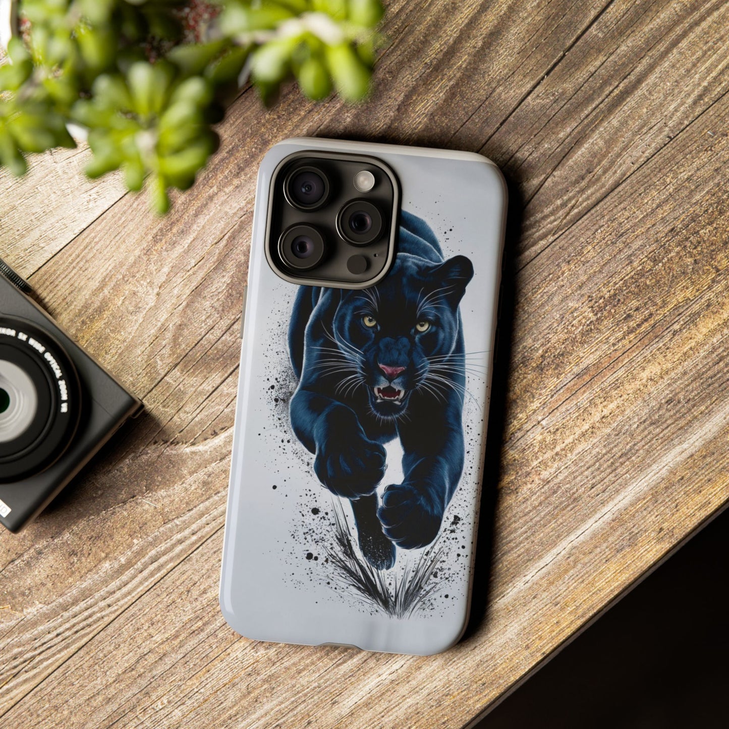 Tough Case for iPhone® – AI Black Panther Design: Bold Protection with Fierce Style, AI Black Panther Design
